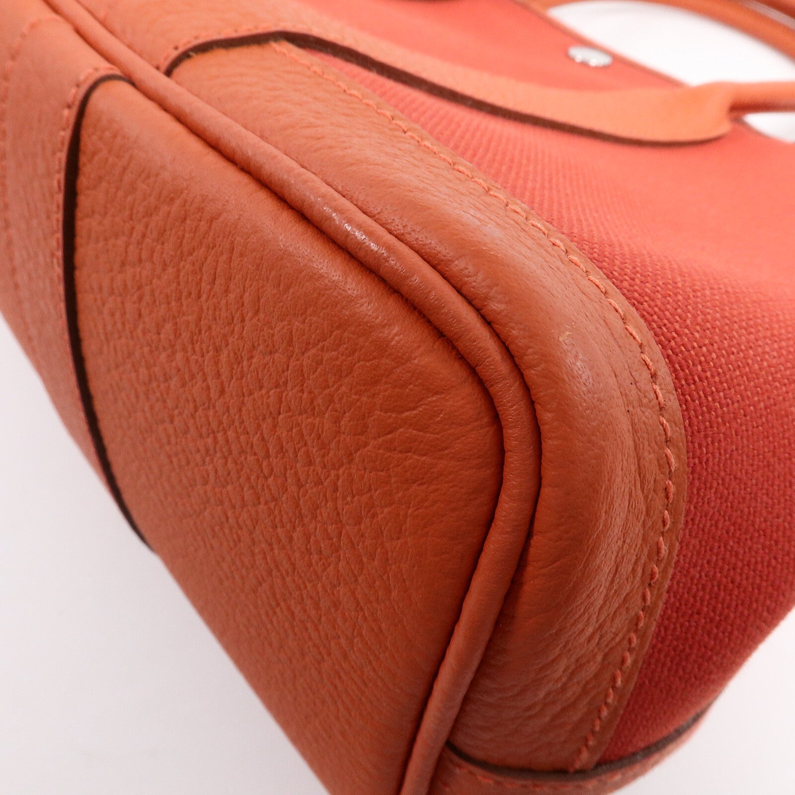 HERMES 帆布Garden Party TPM手挽袋Orange Poppy/Capucin