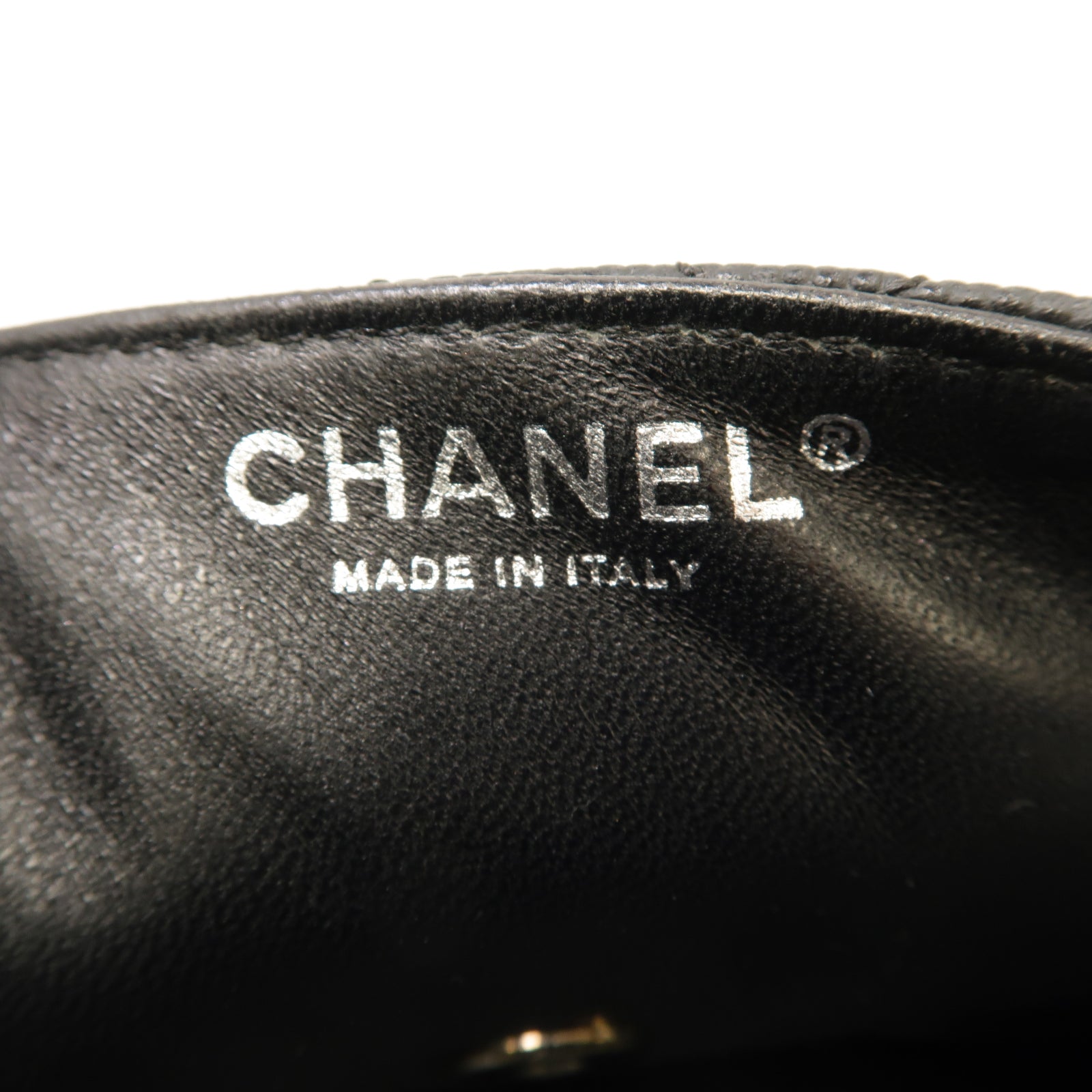 CHANEL 菱格Caviar皮革Chain Shoulder銀扣鏈帶肩背袋黑色