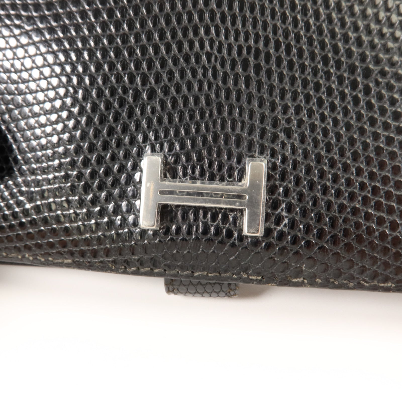 HERMES 蜥蝪皮革Bearn Long Wallet長錢包Noir
