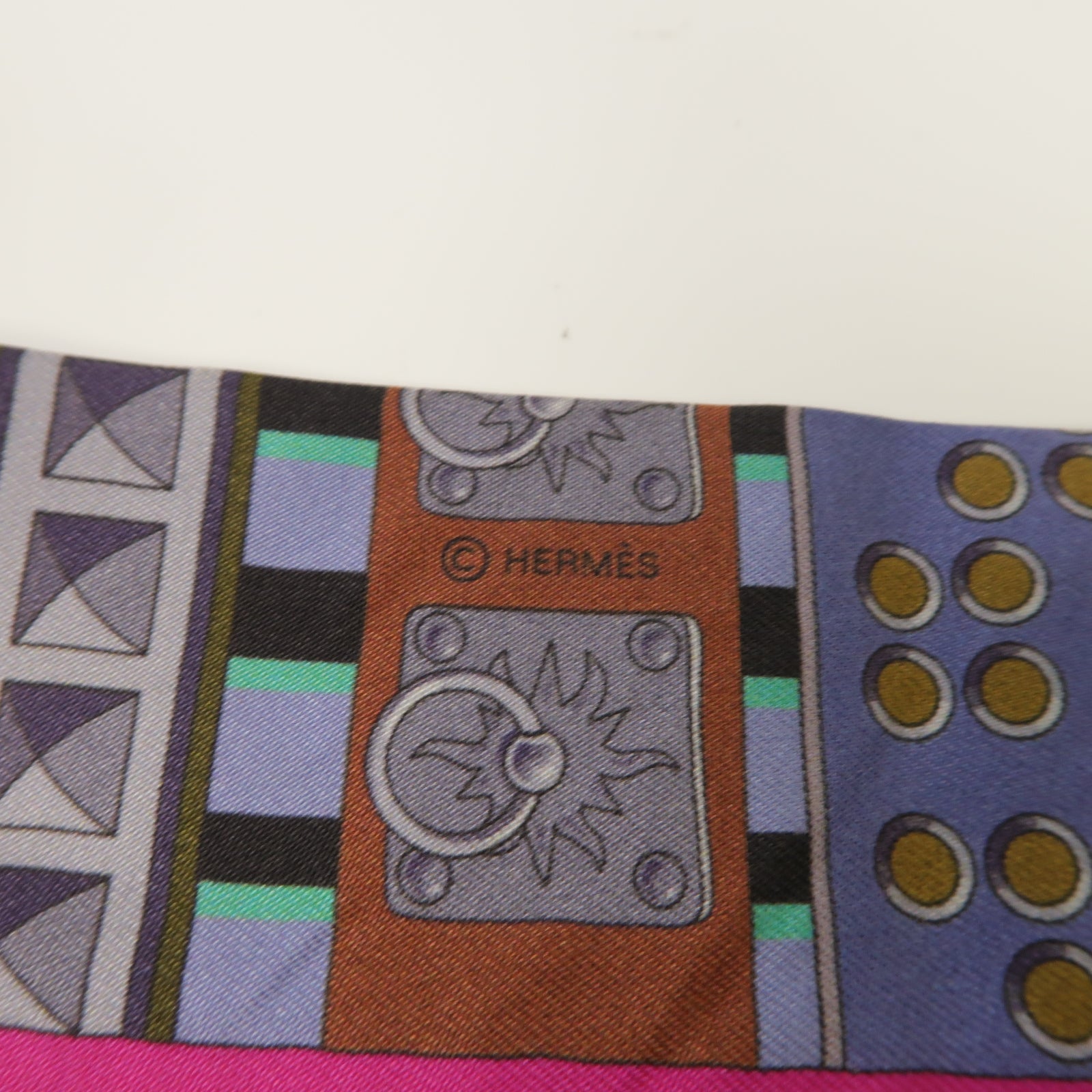 HERMES 【激減優惠】絲質Twilly絲巾紫色