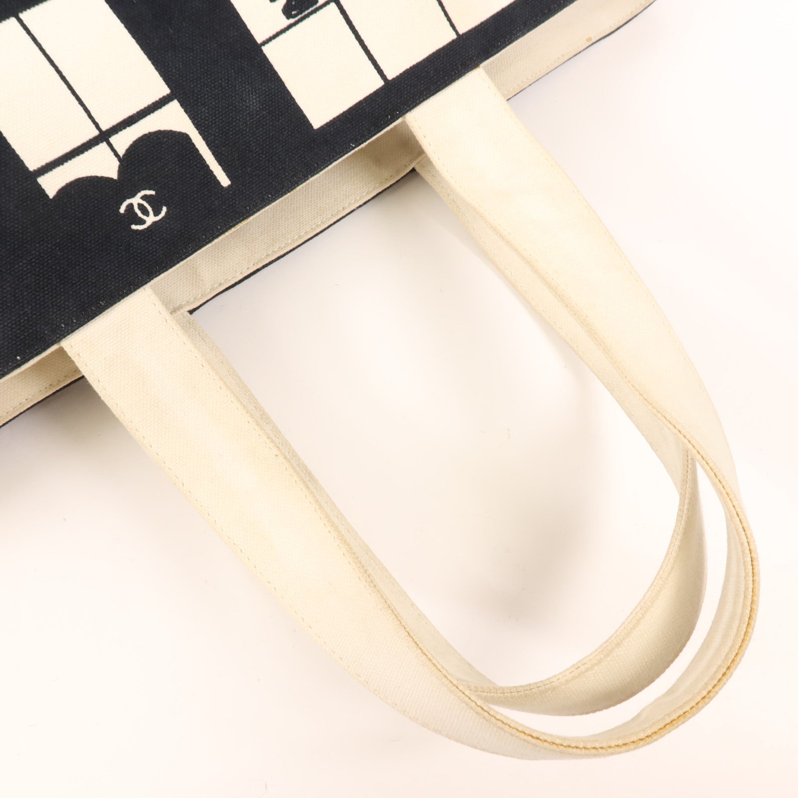 CHANEL 帆布Tote Bag金扣手挽袋