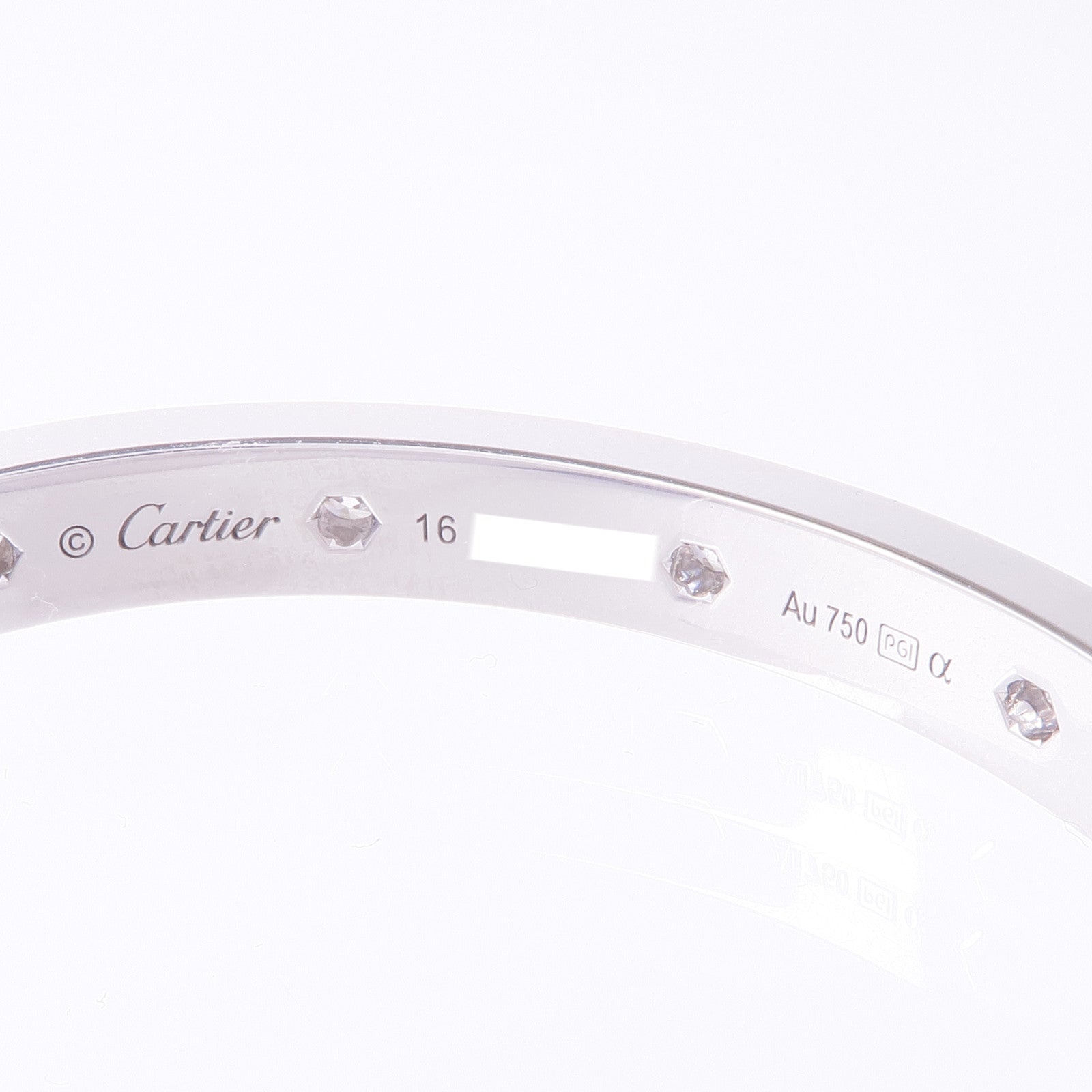 CARTIER 18K白金Diamond Love Bracelet鑽石手鏈Cartier#16