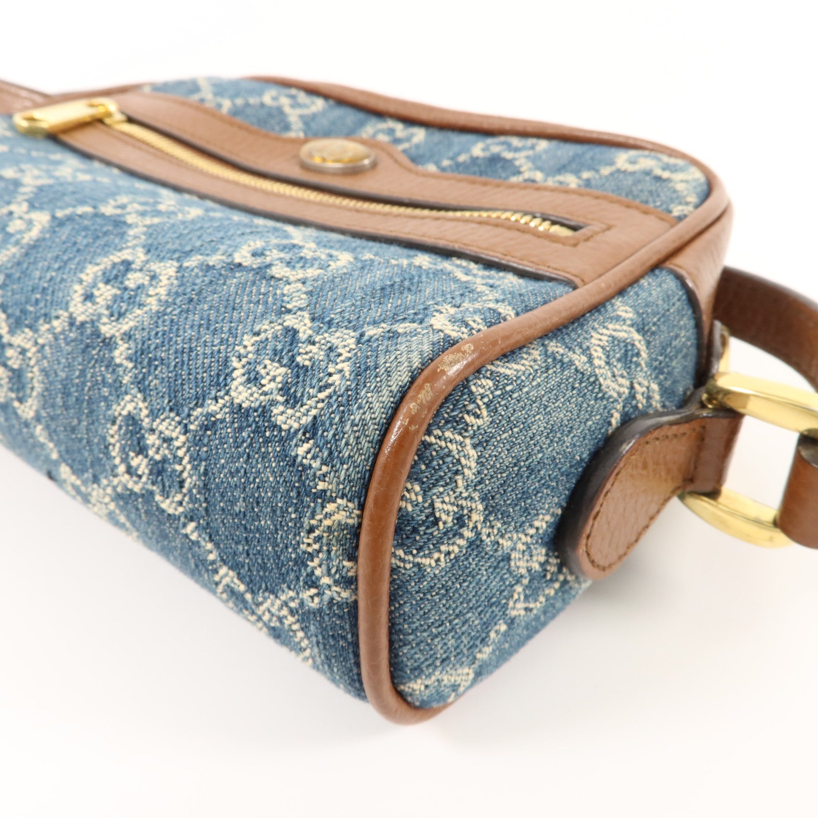 GUCCI GG Jacquard Denim Ophidia GG Mini Bag肩背袋