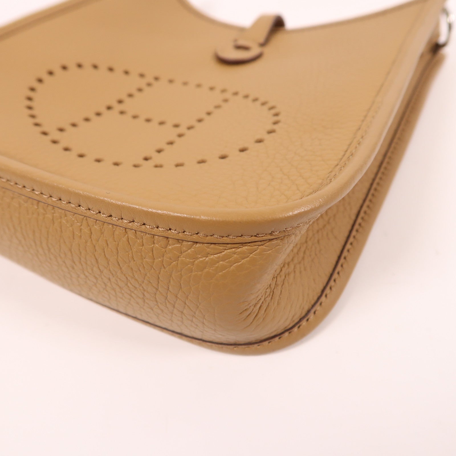 HERMES Clemence皮革Evelyne TPM銀扣肩背袋啡色