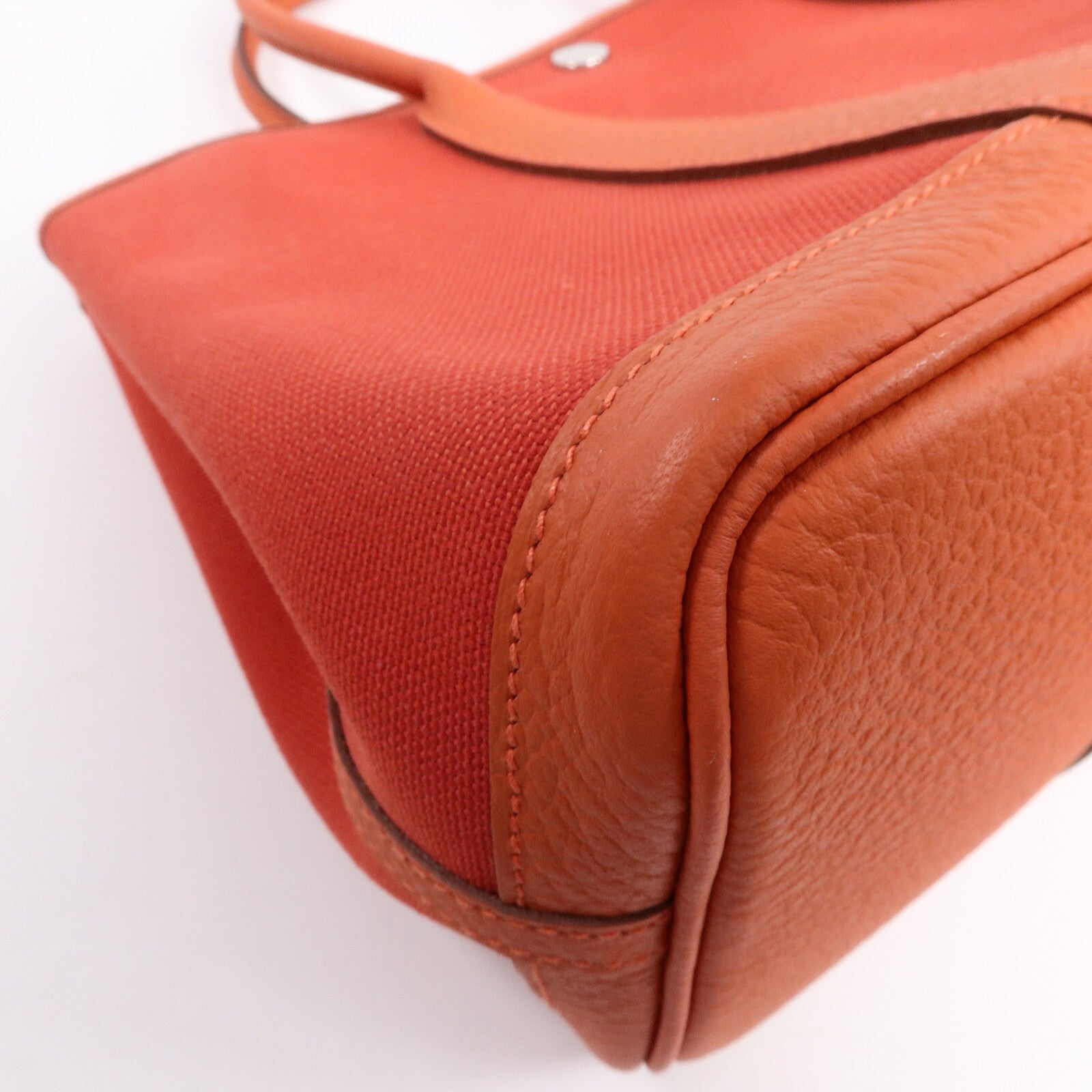 HERMES 帆布Garden Party TPM手挽袋Orange Poppy/Capucin