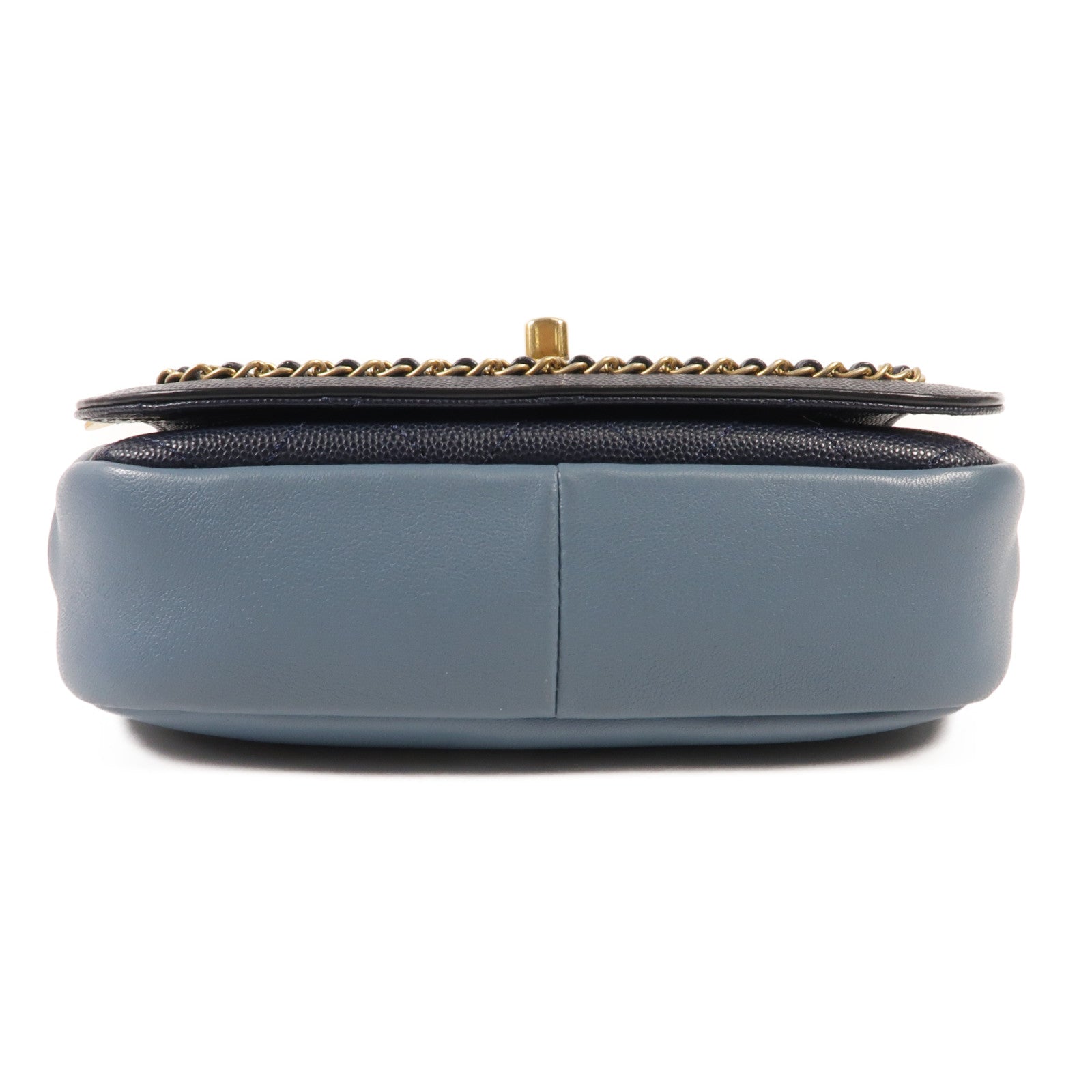 CHANEL 牛皮皮革Chain Shoulder金扣鏈帶肩背袋