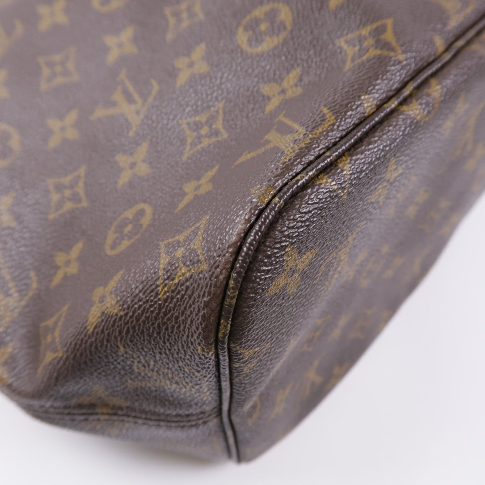 LOUIS VUITTON Monogram Neverfull MM金扣手挽袋
