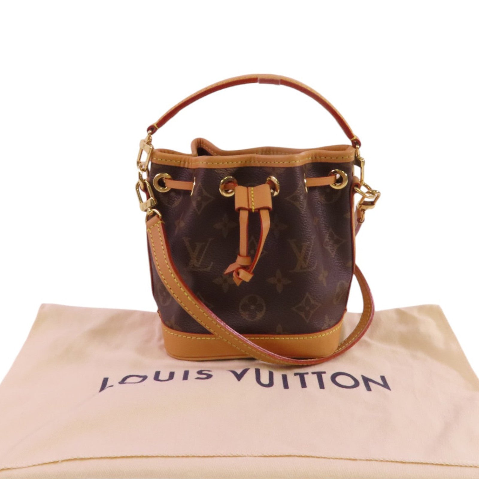 LOUIS VUITTON Monogram Nano Noe金扣手挽肩背兩用袋