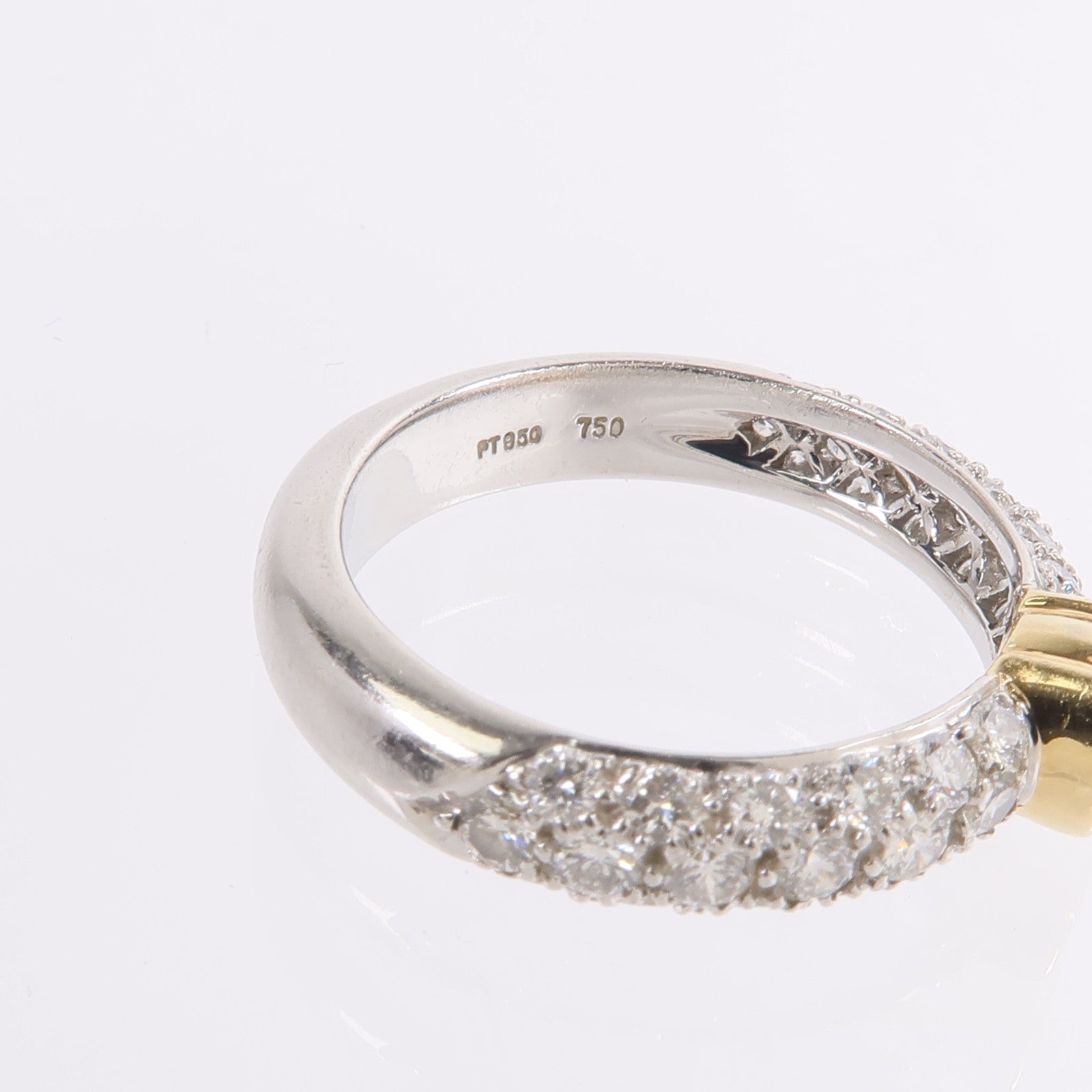 TIFFANY＆CO PT950鉑金/18K黃金Ruby Diamond Ring紅寶石/鑽石戒指