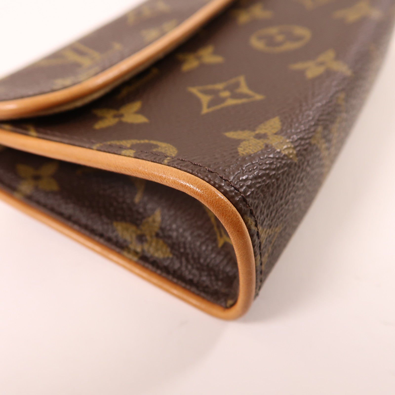 LOUIS VUITTON 【激減優惠】Monogram Pochette Florentine金扣腰包棕色
