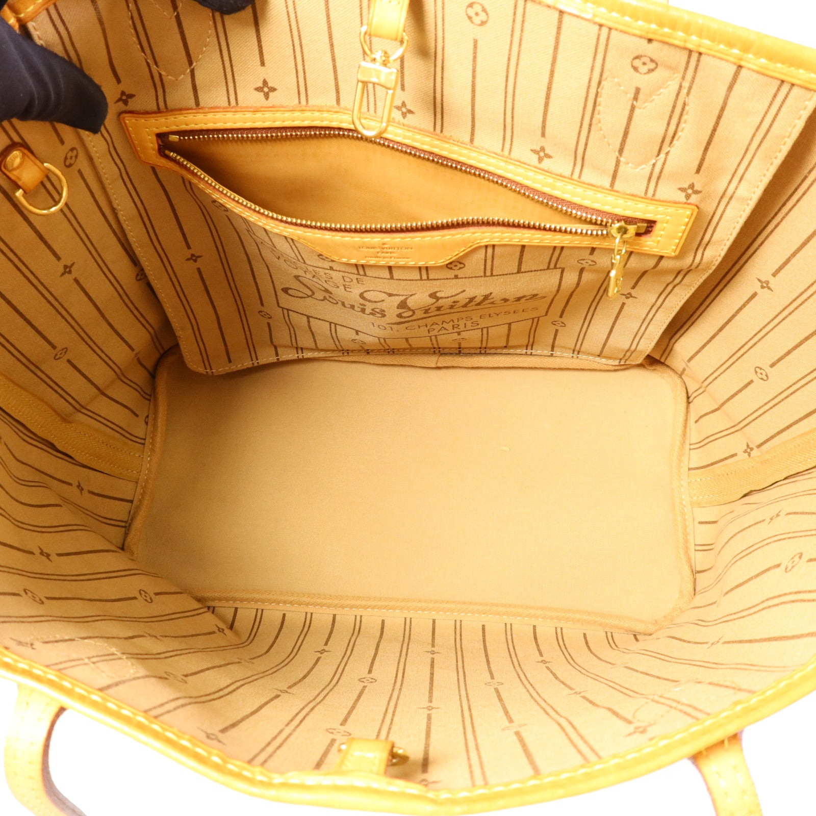 LOUIS VUITTON Monogram Neverfull MM金扣手挽袋