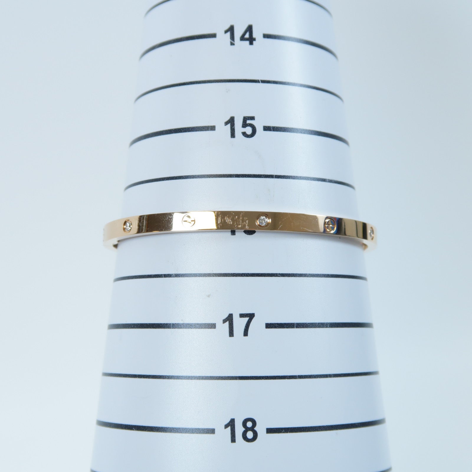 CARTIER 【激減優惠】18K玫瑰金Love Bracelet 6p Diamonds 0.15ct鑽石手鐲Cartier#17