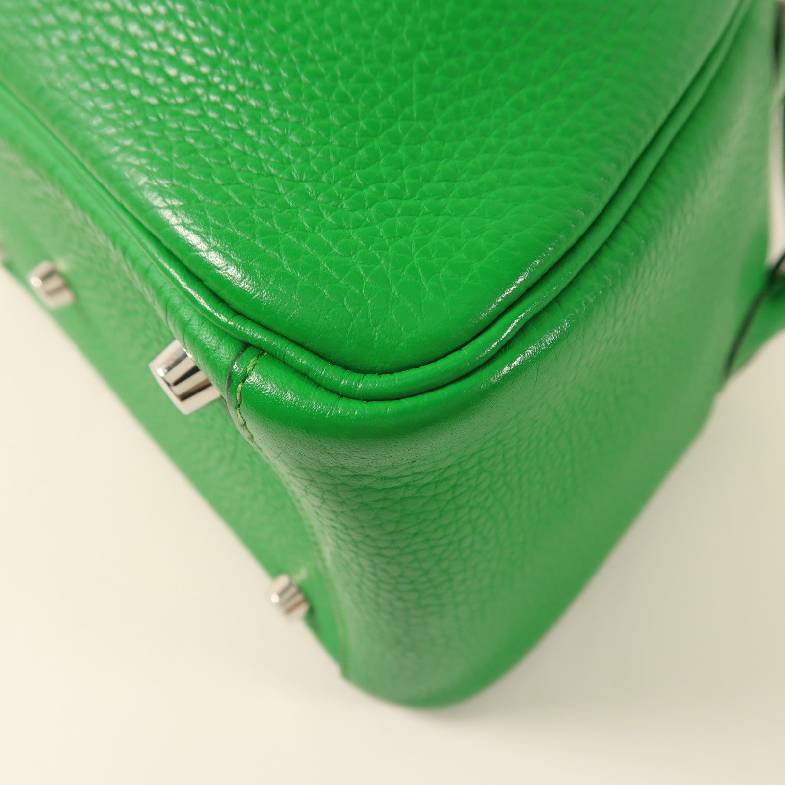 HERMES Clemence皮革Lindy 26手挽肩背兩用袋Green