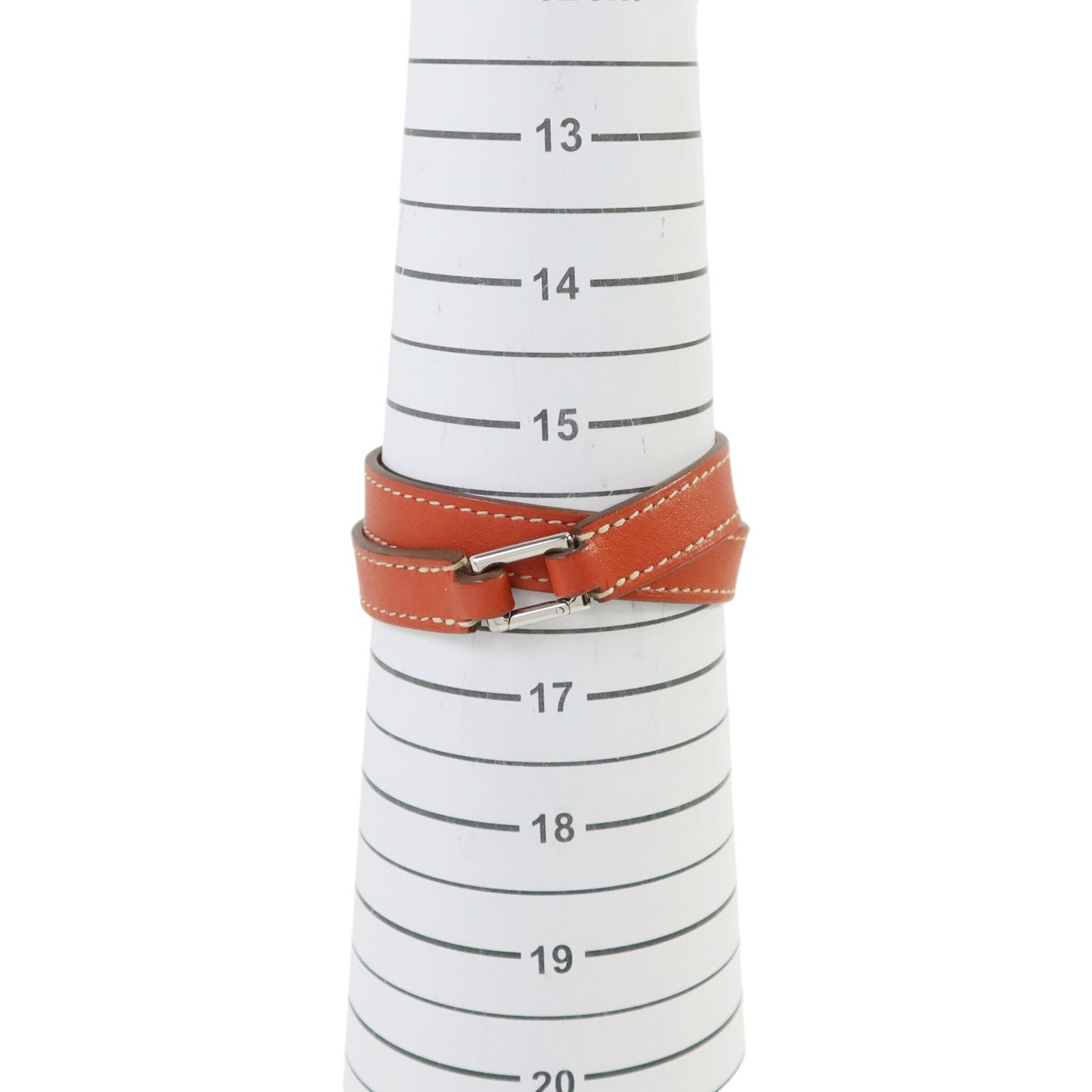 HERMES Swift皮革Rivale Double Tour Bracelet銀扣手鏈