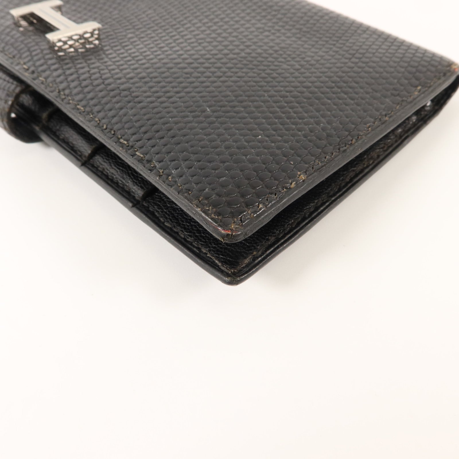 HERMES 蜥蝪皮革Bearn Long Wallet長錢包Noir