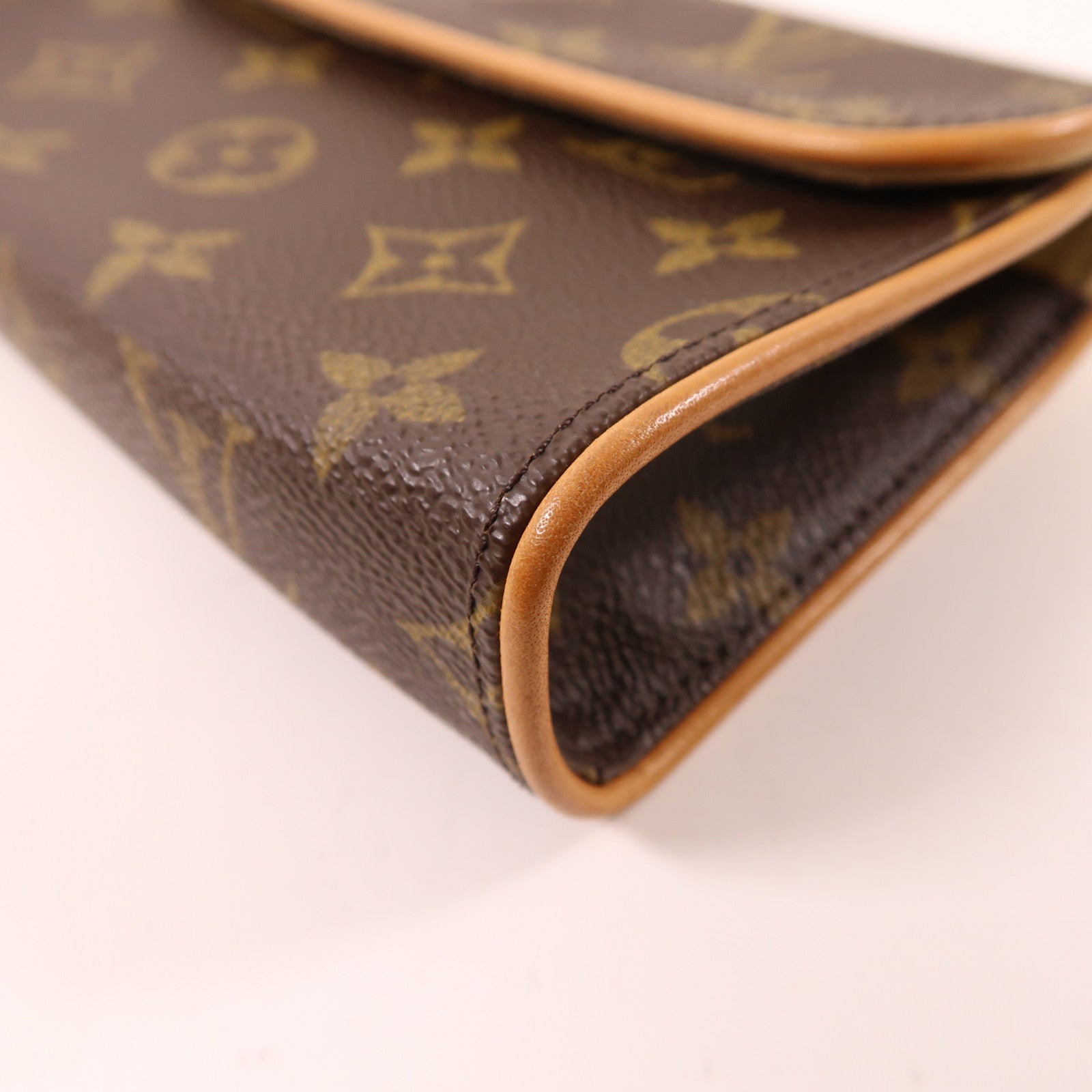 LOUIS VUITTON 【激減優惠】Monogram Pochette Florentine金扣腰包棕色