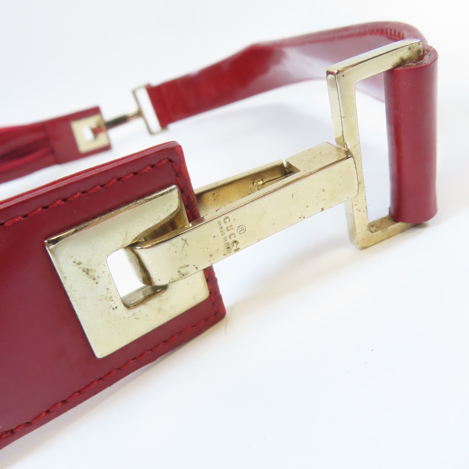 GUCCI 帆布Shoulder Bag金扣肩背袋紅色