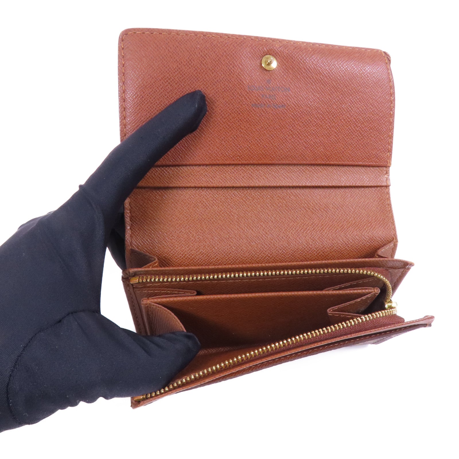 LOUIS VUITTON Monogram Porte Monnaie 金扣錢包