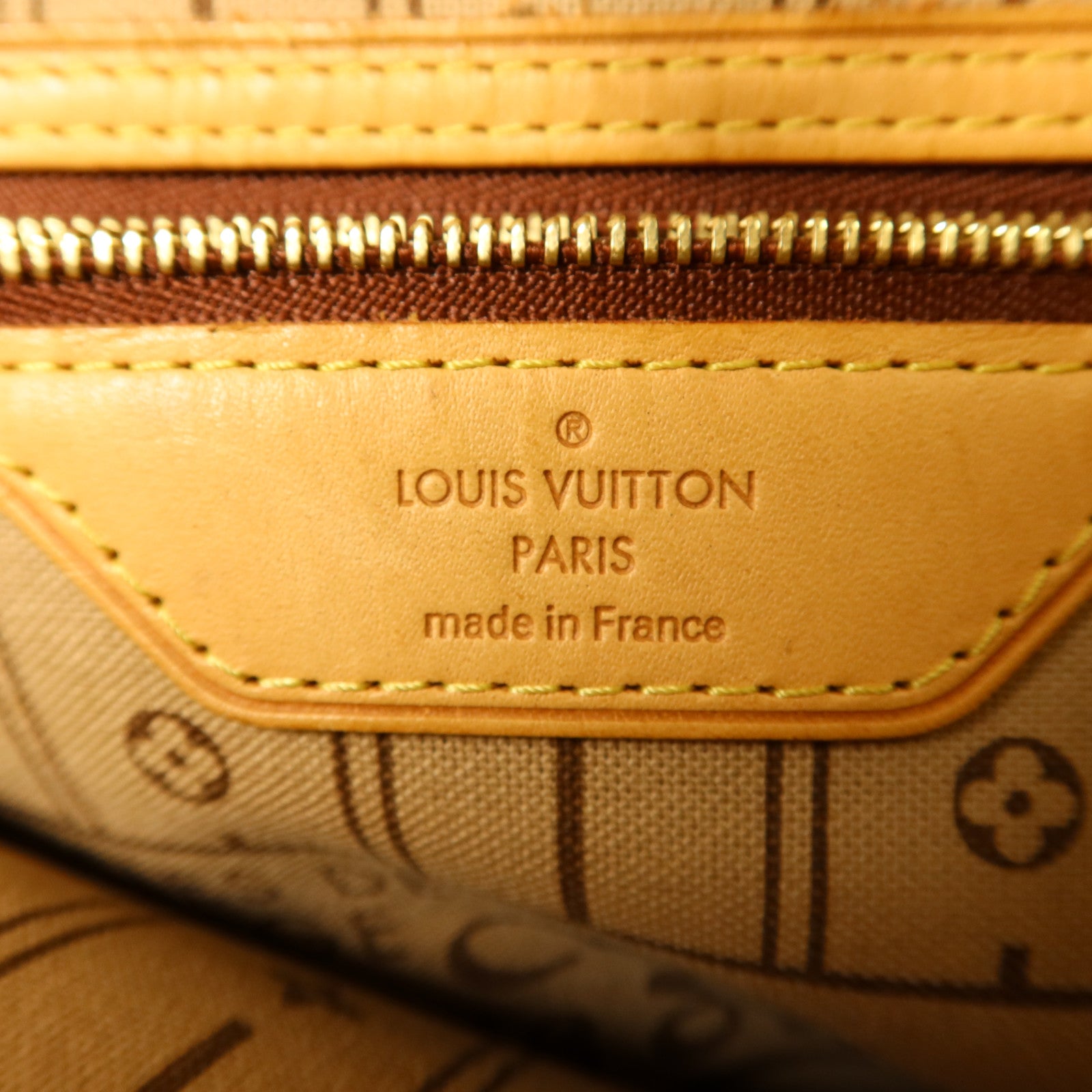 LOUIS VUITTON Monogram Neverfull MM金扣手挽袋