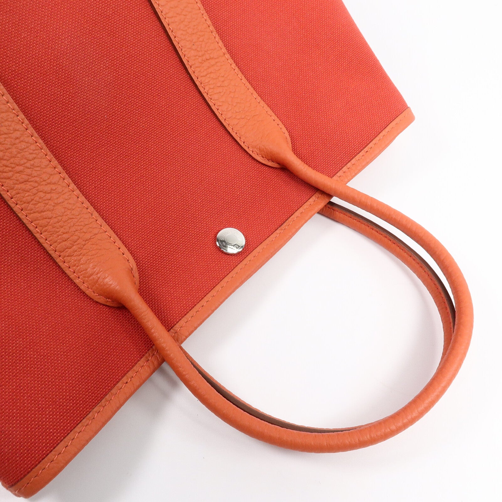 HERMES 帆布Garden Party TPM手挽袋Orange Poppy/Capucin
