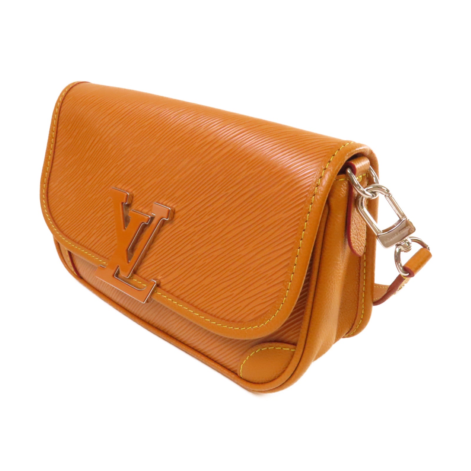LOUIS VUITTON Epi Buci Shoulder Bag銀扣肩背袋蜜黃色