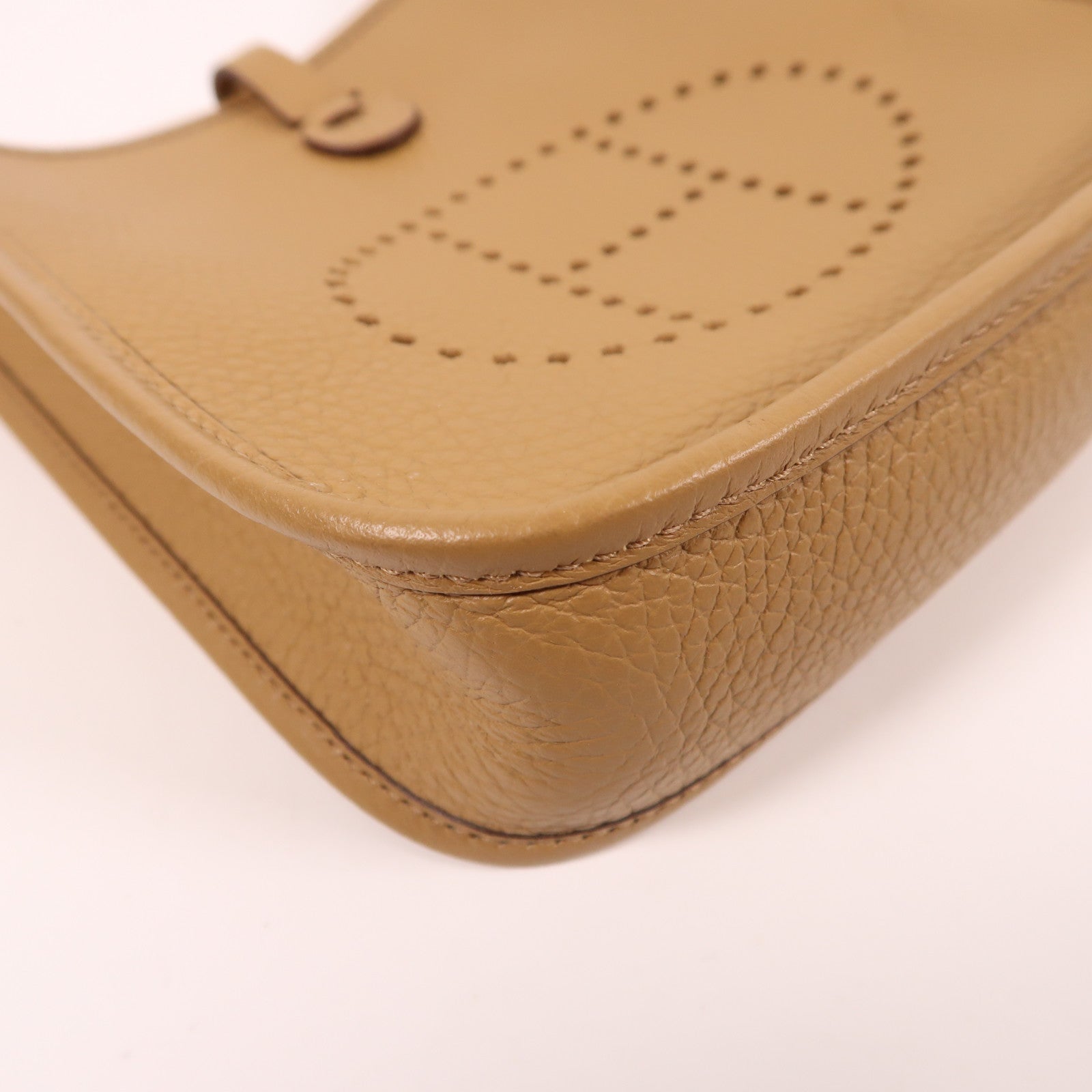HERMES Clemence皮革Evelyne TPM銀扣肩背袋啡色