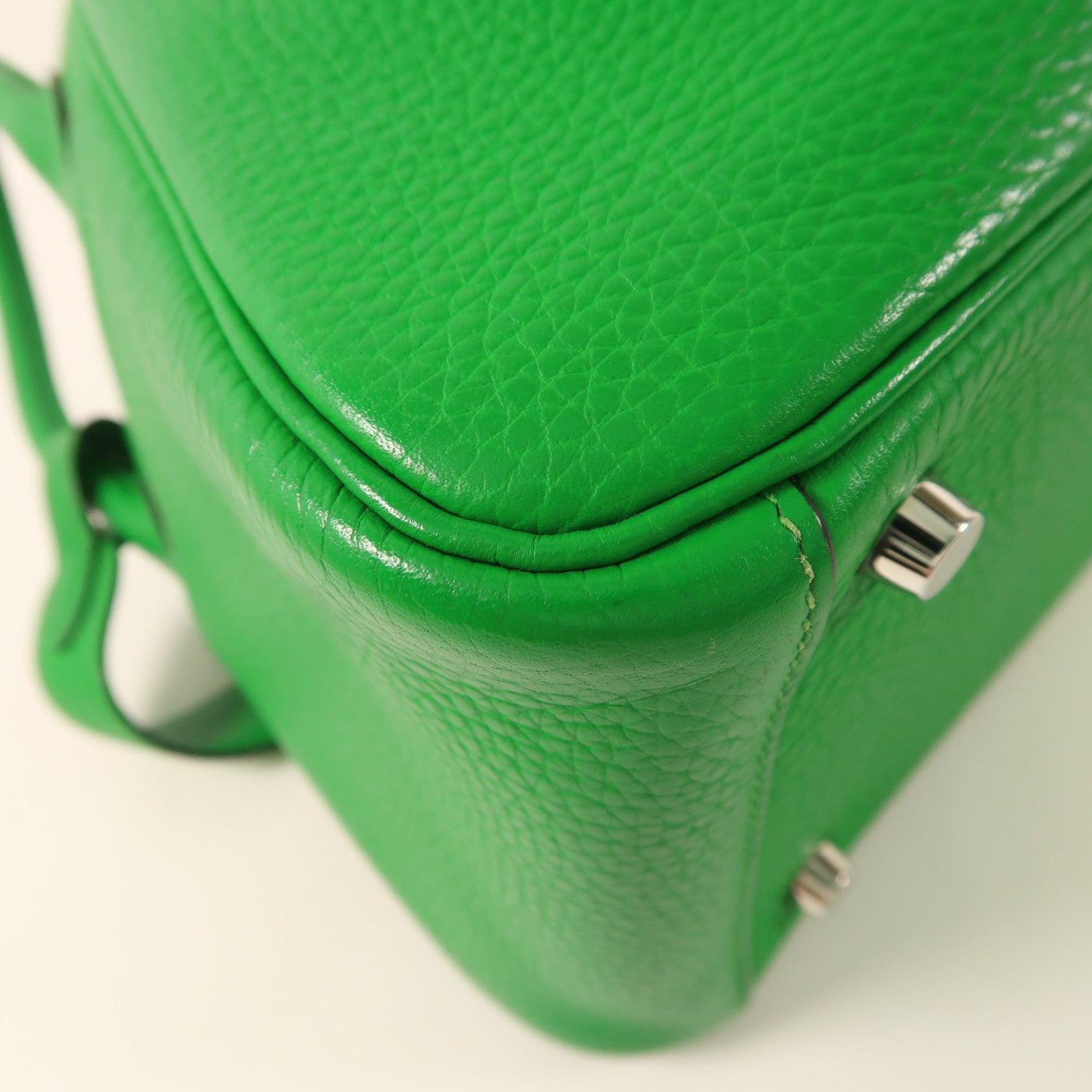 HERMES Clemence皮革Lindy 26手挽肩背兩用袋Green