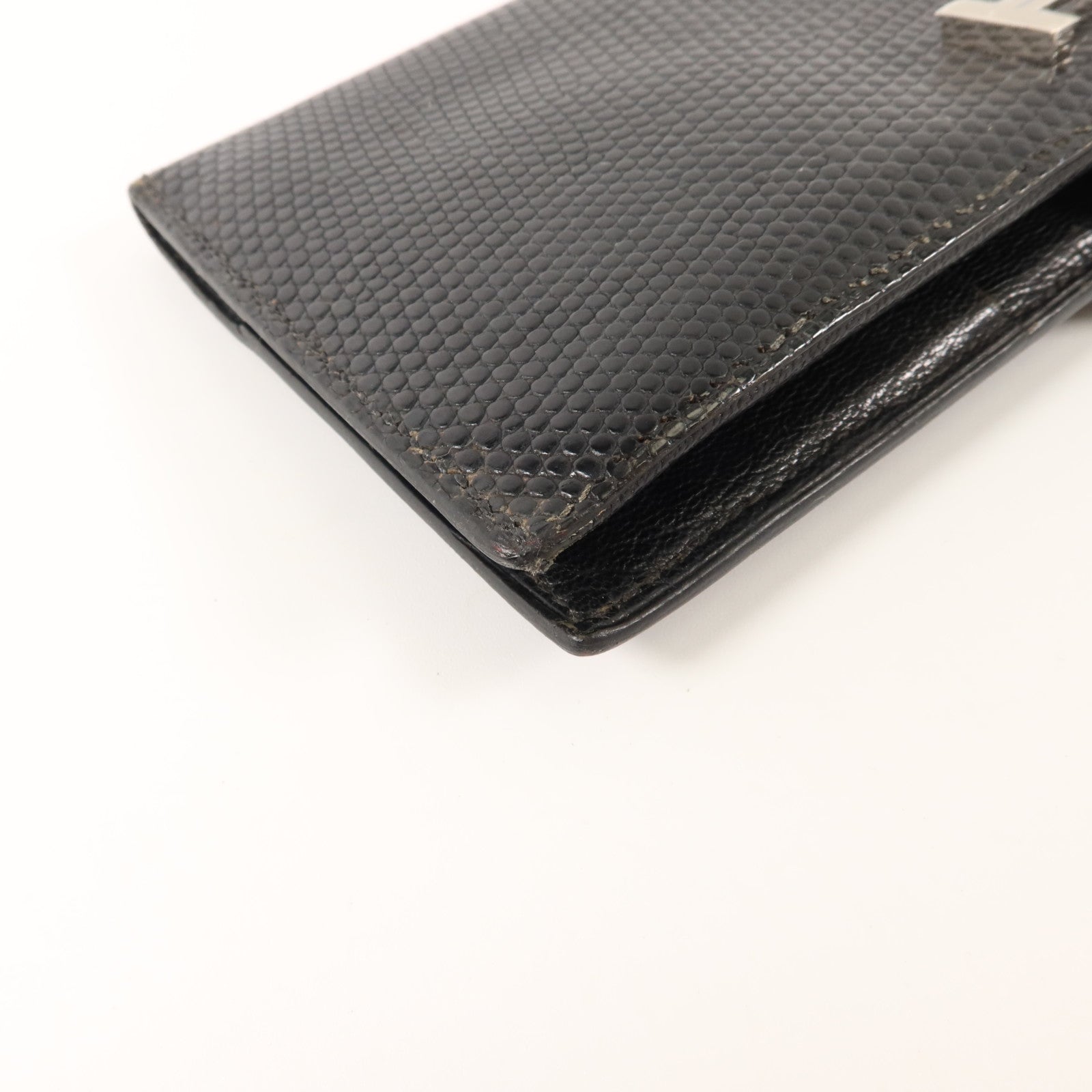 HERMES 蜥蝪皮革Bearn Long Wallet長錢包Noir