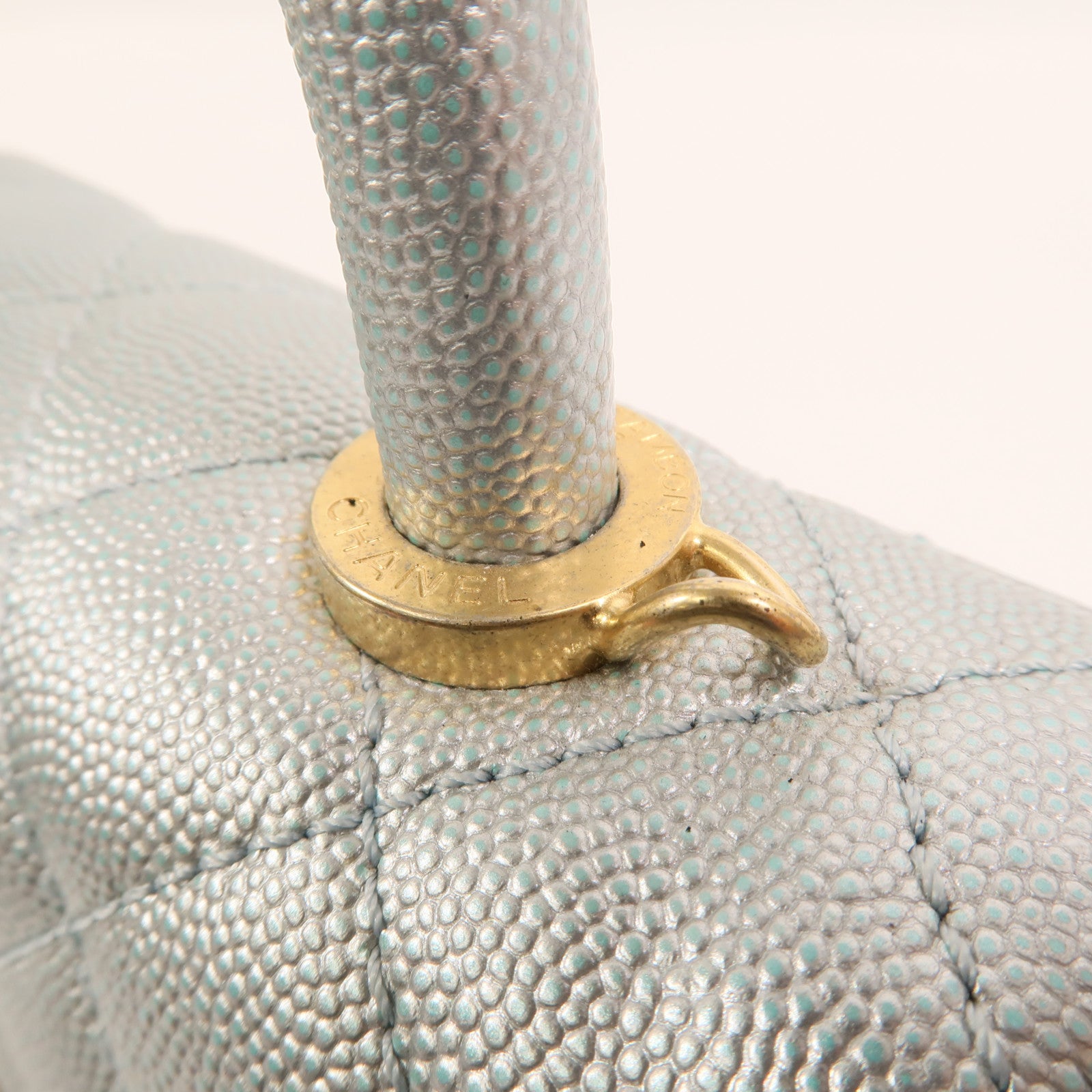 CHANEL 牛皮皮革Coco Handle Mini金扣鏈帶手挽肩背兩用袋