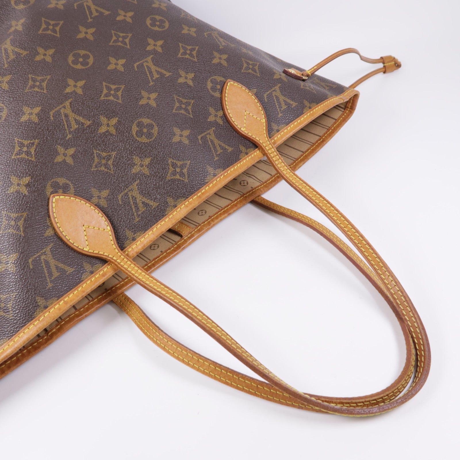LOUIS VUITTON Monogram Neverfull MM金扣手挽袋