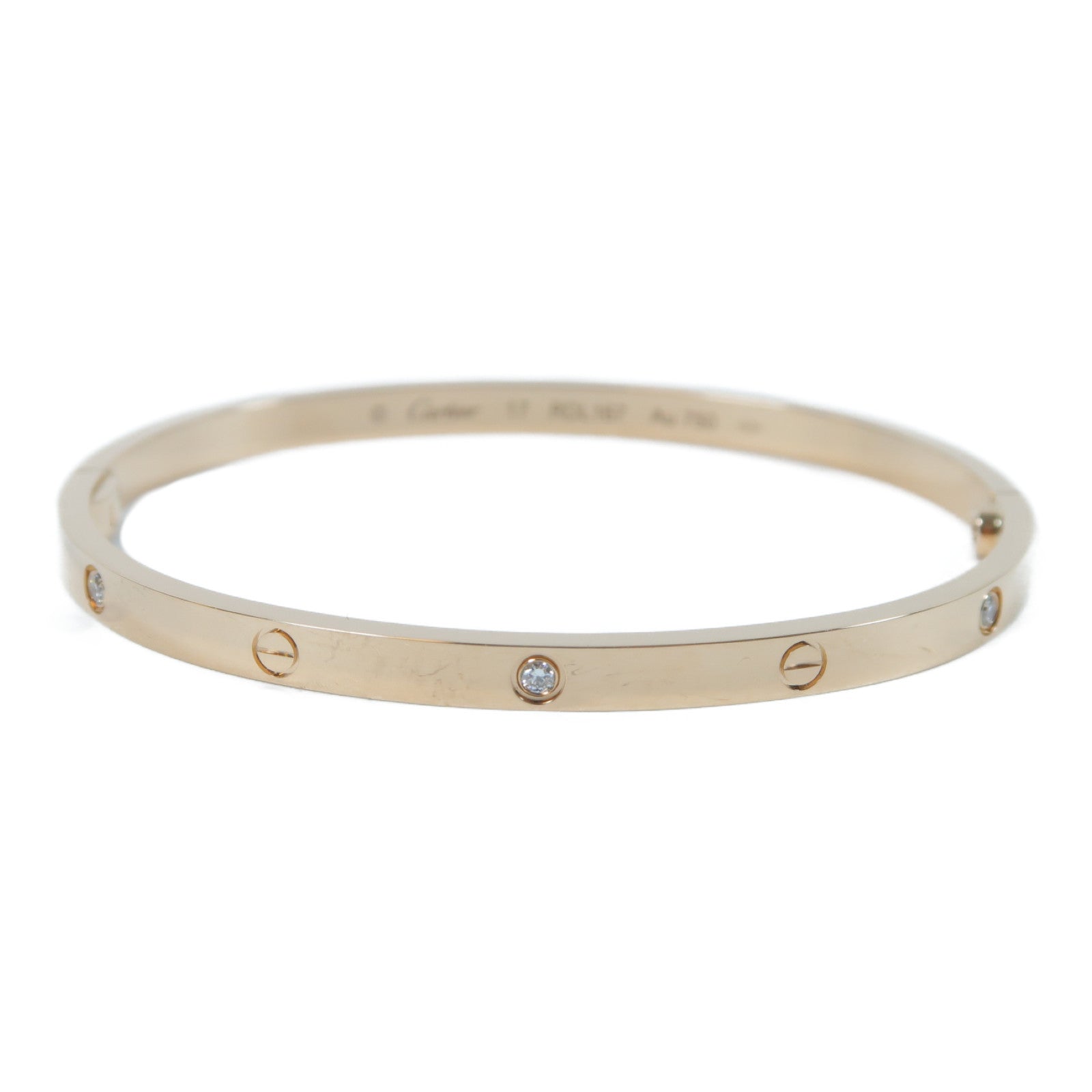 CARTIER 【激減優惠】18K玫瑰金Love Bracelet 6p Diamonds 0.15ct鑽石手鐲Cartier#17