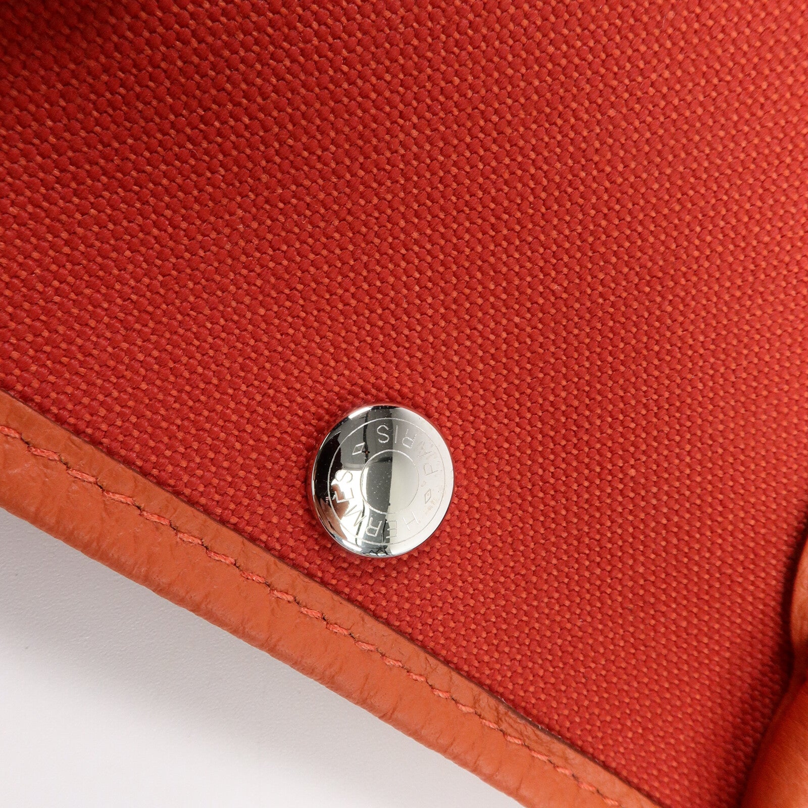 HERMES 帆布Garden Party TPM手挽袋Orange Poppy/Capucin