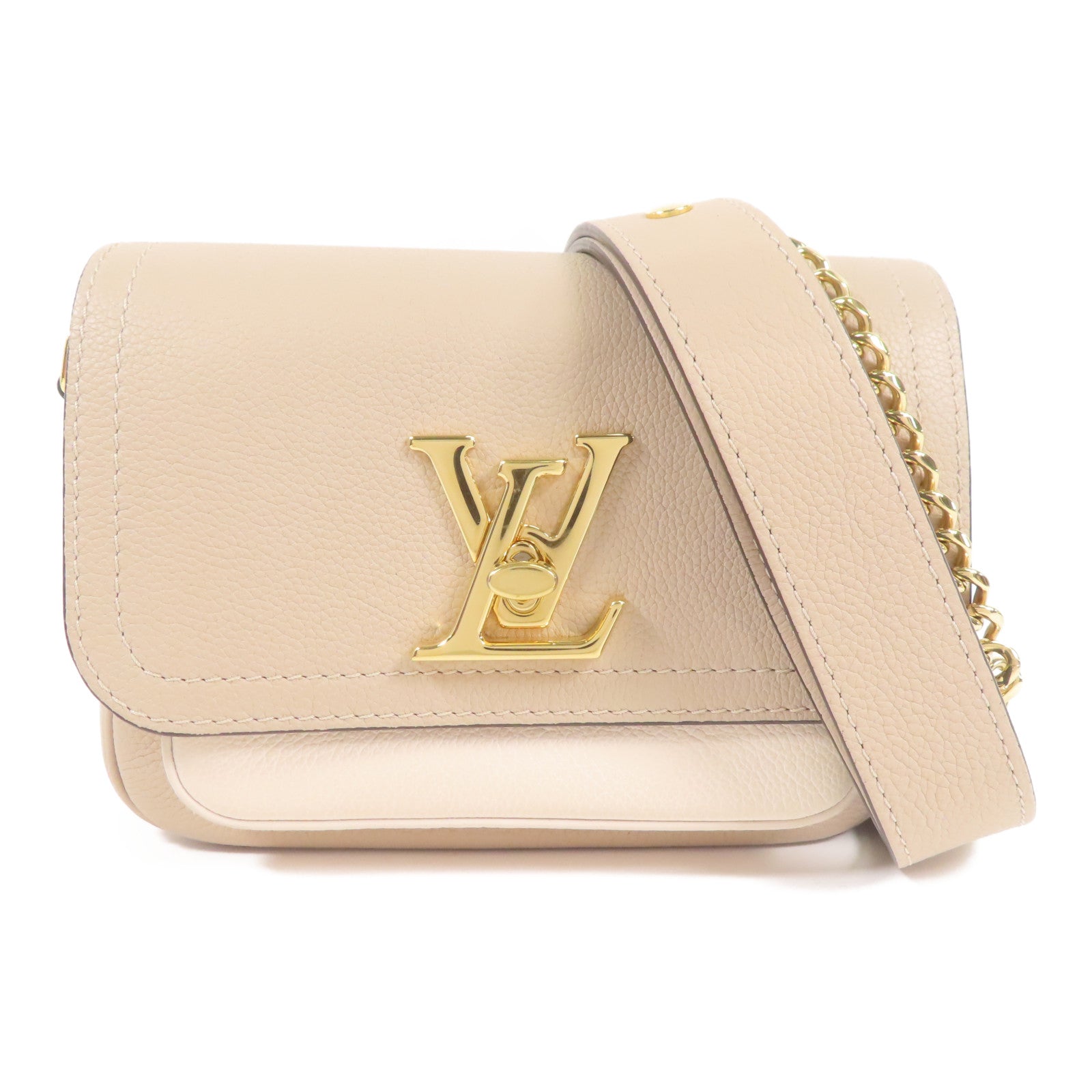 LOUIS VUITTON 牛皮皮革Lockme Tender金扣鏈帶肩背袋