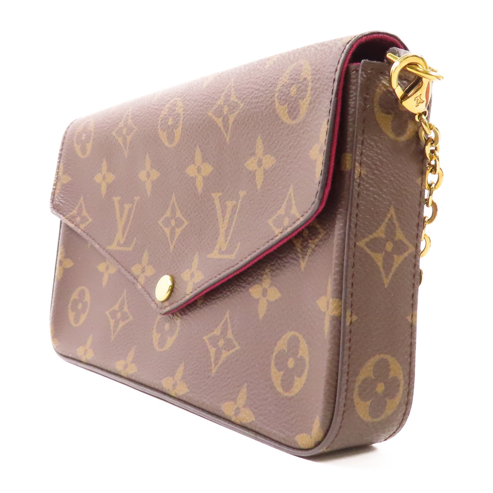 LOUIS VUITTON Monogram Pochette Felicie金扣鏈帶肩背袋