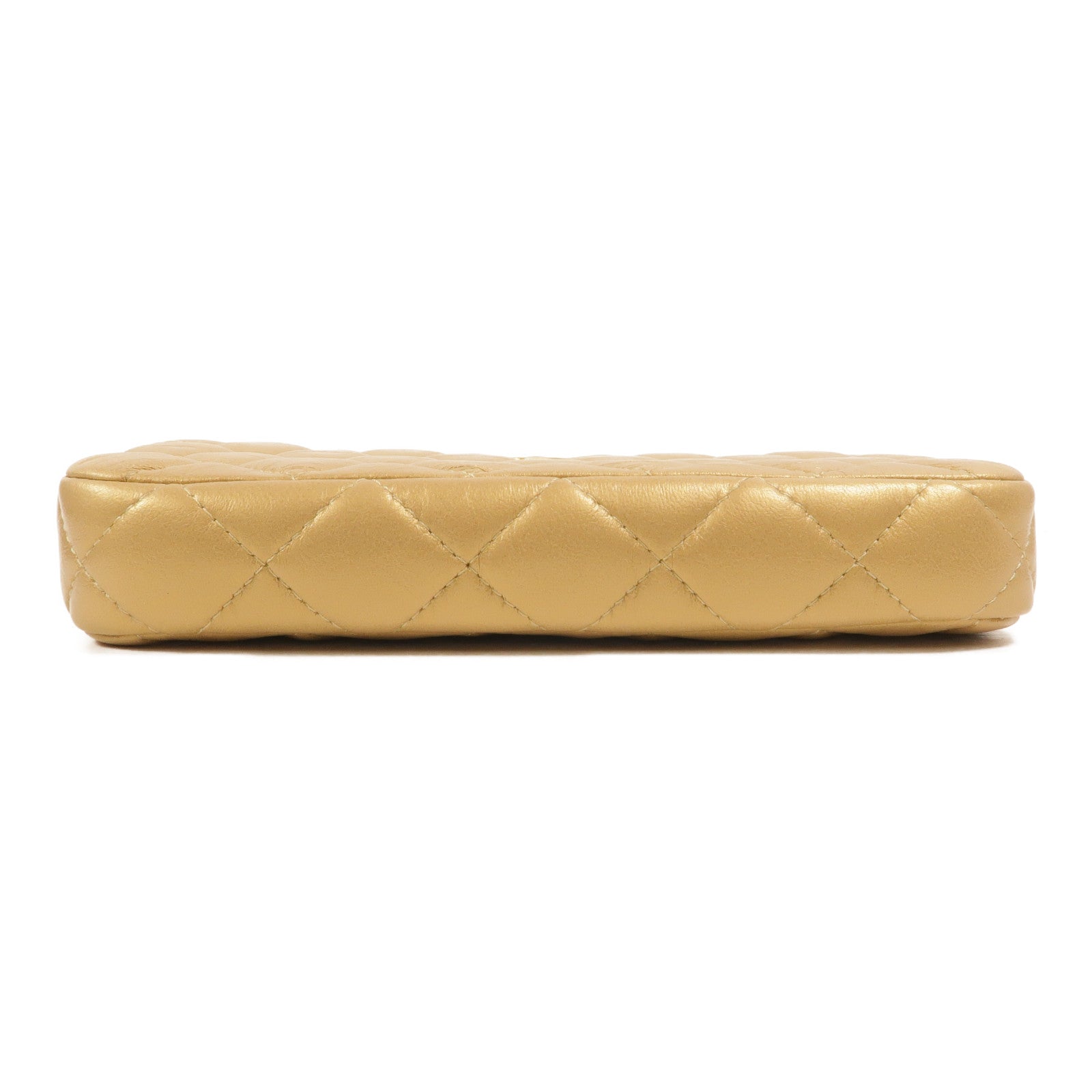 CHANEL 羊皮皮革Double Zip Clutch Bag鏈帶肩背袋