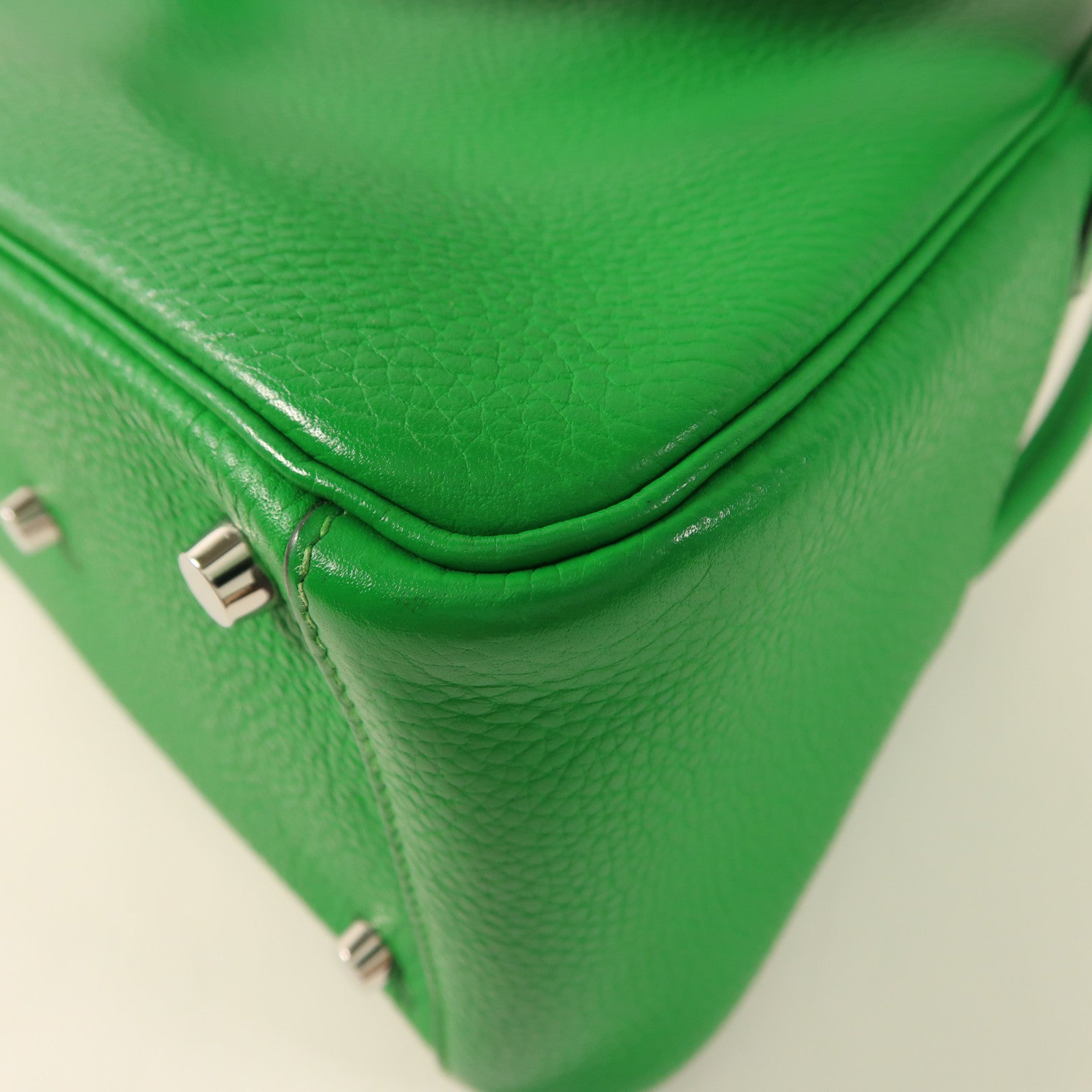 HERMES Clemence皮革Lindy 26手挽肩背兩用袋Green