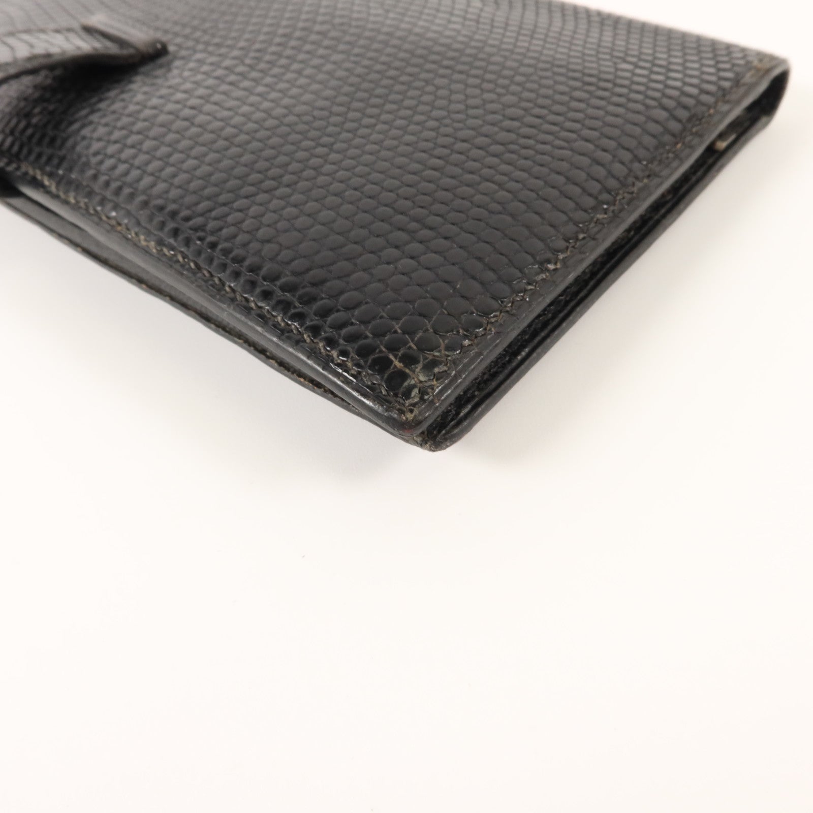 HERMES 蜥蝪皮革Bearn Long Wallet長錢包Noir