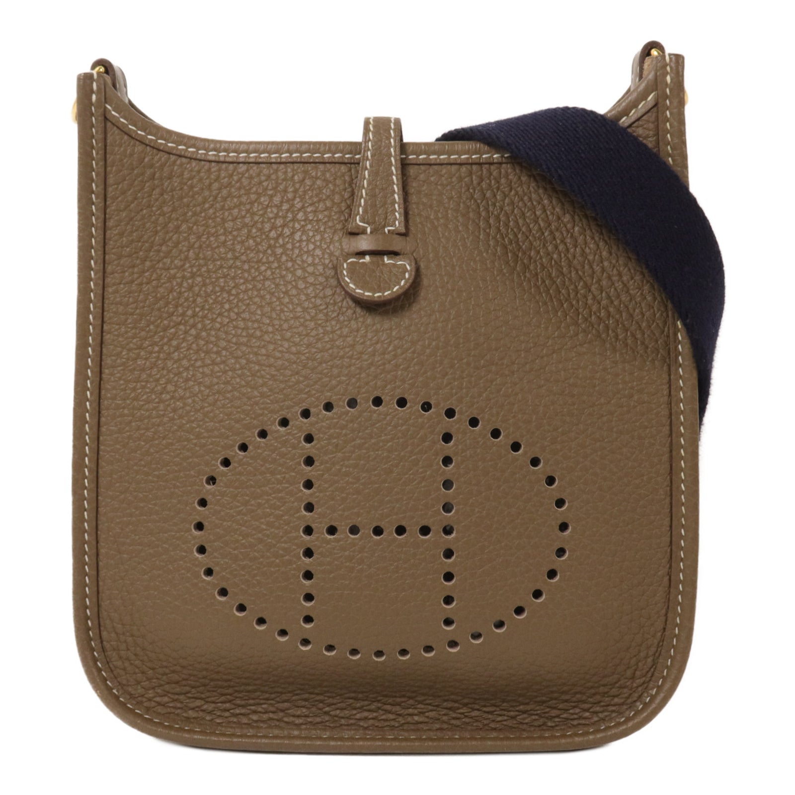 HERMES Clemence皮革Evelyne TPM肩背袋Etoupe