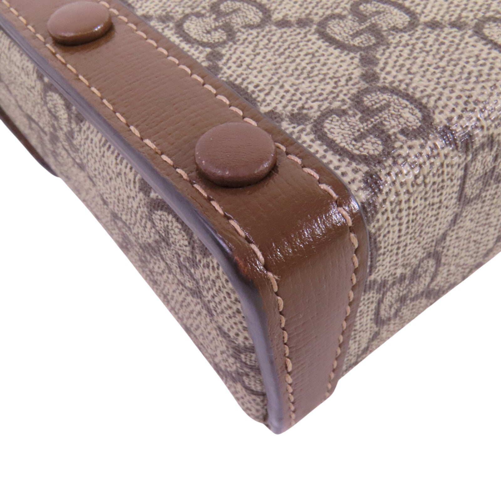 GUCCI 塗層帆布Horsebit 1955 Mini金扣肩背袋