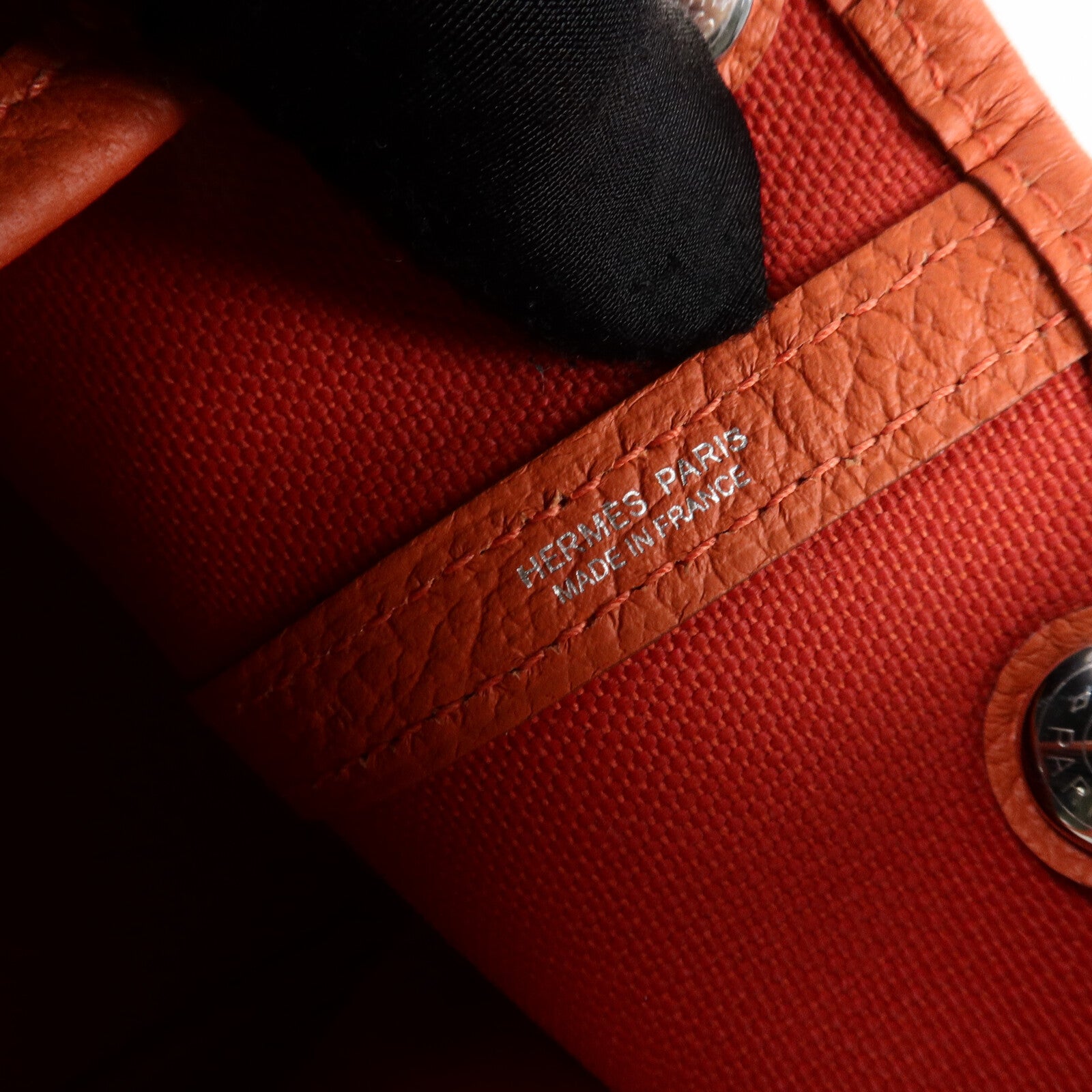 HERMES 帆布Garden Party TPM手挽袋Orange Poppy/Capucin