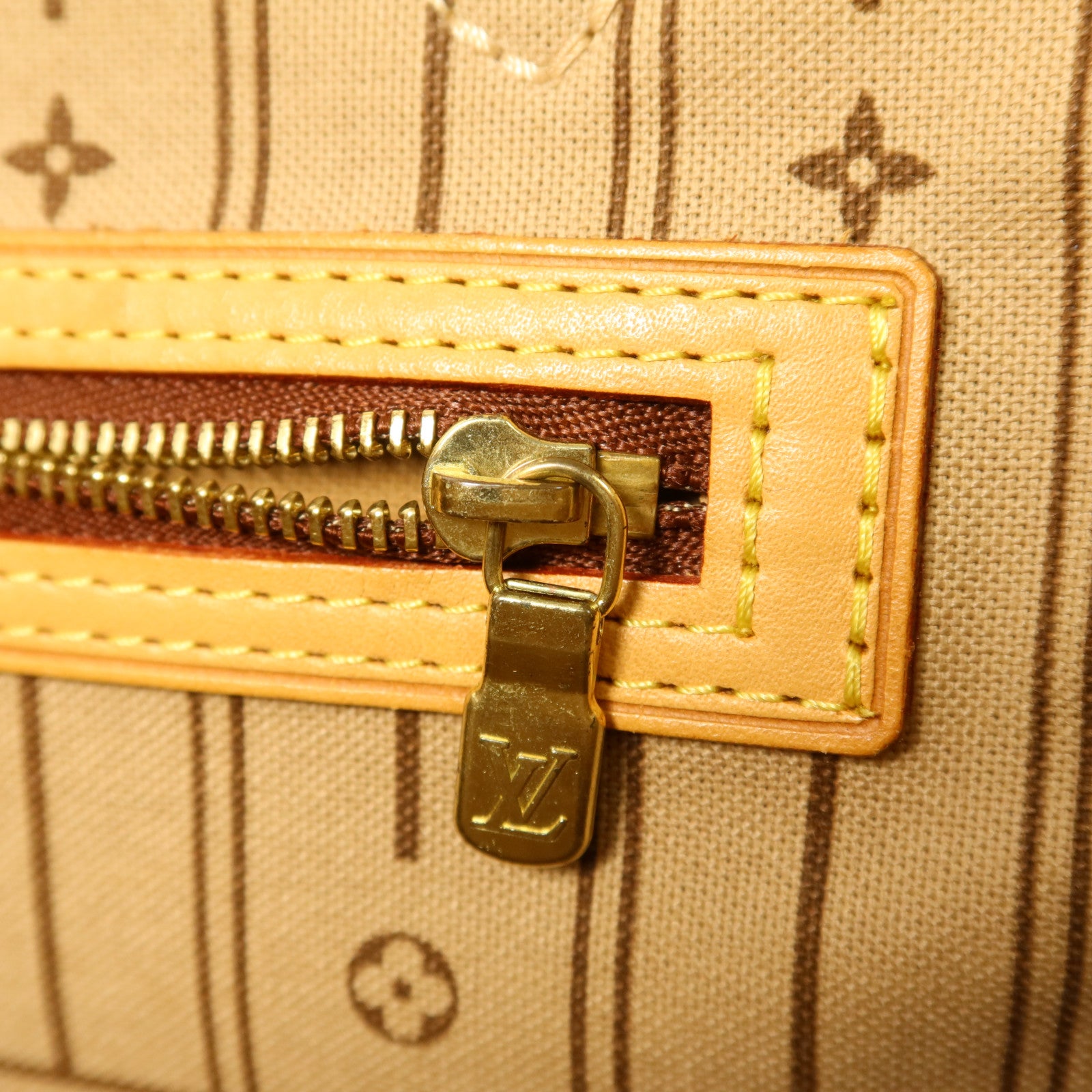 LOUIS VUITTON Monogram Neverfull MM金扣手挽袋
