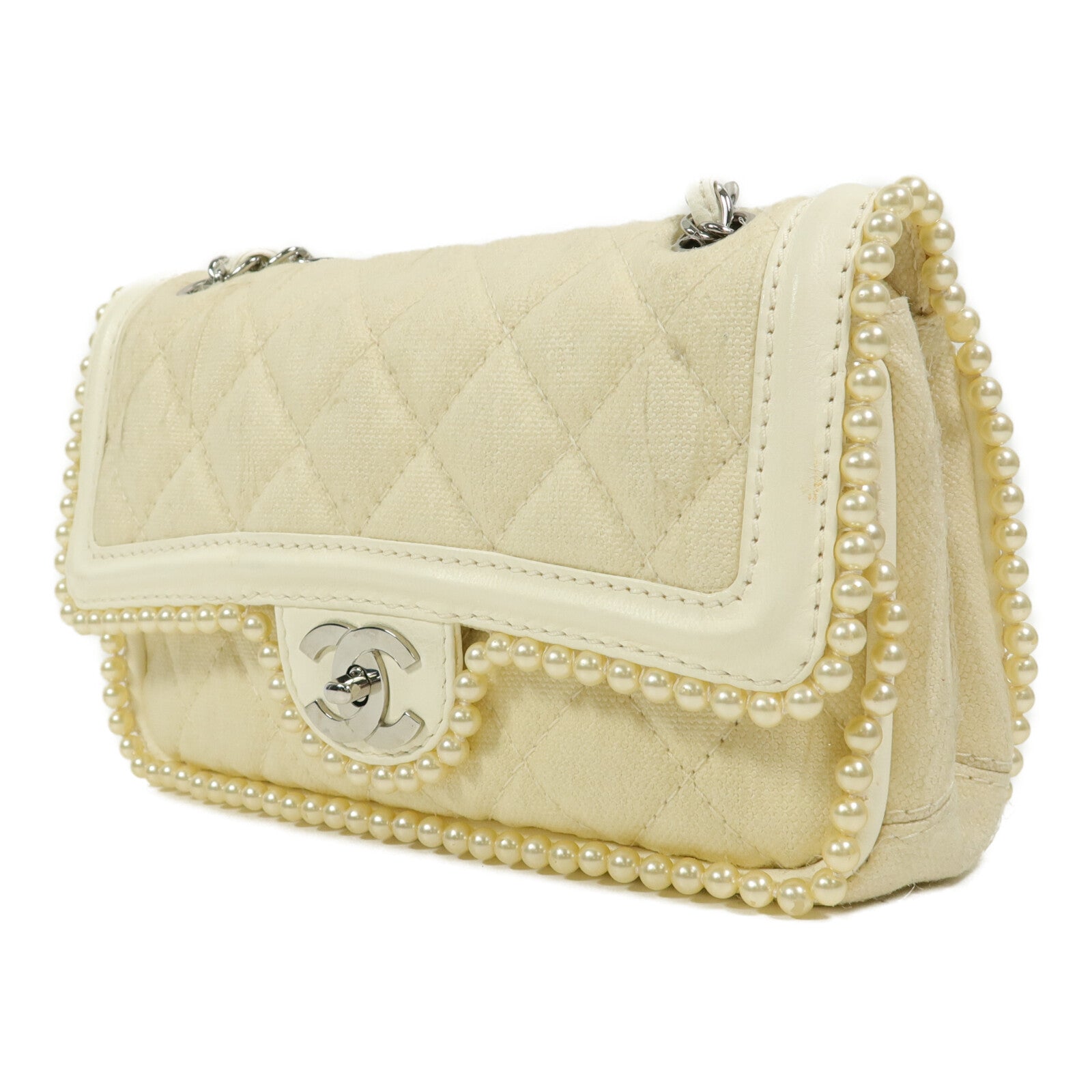CHANEL 帆布Chain Shoulder Bag鏈帶肩背袋