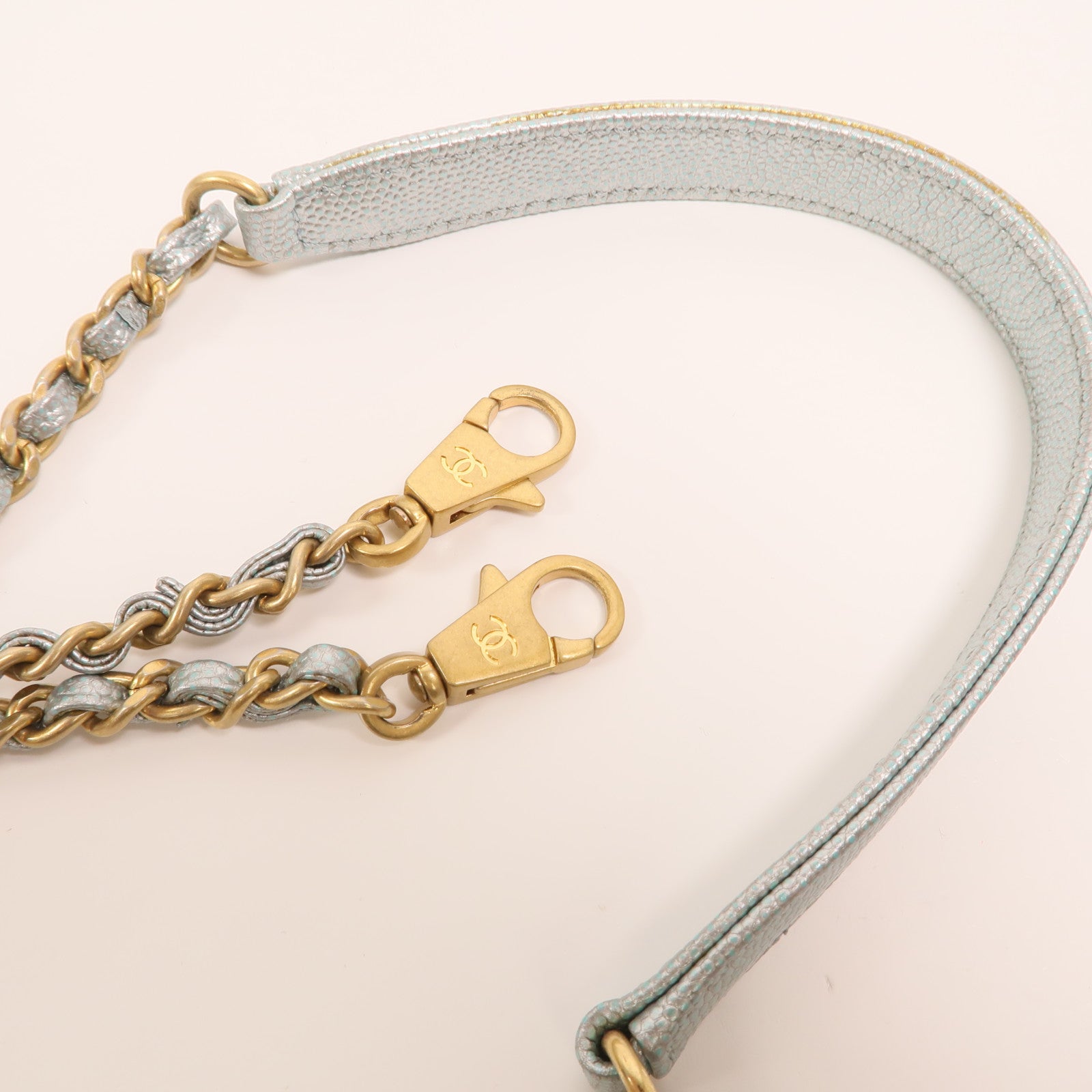 CHANEL 牛皮皮革Coco Handle Mini金扣鏈帶手挽肩背兩用袋