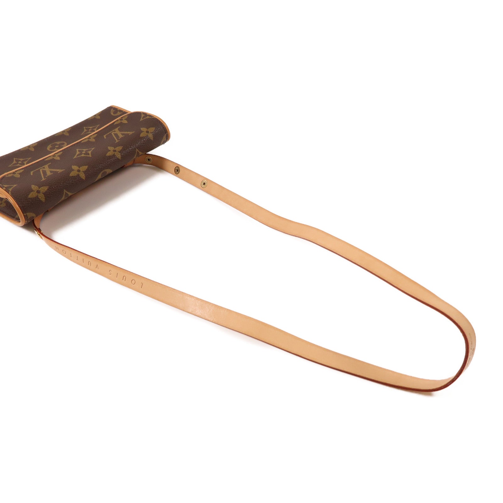 LOUIS VUITTON 【激減優惠】Monogram Pochette Florentine金扣腰包棕色