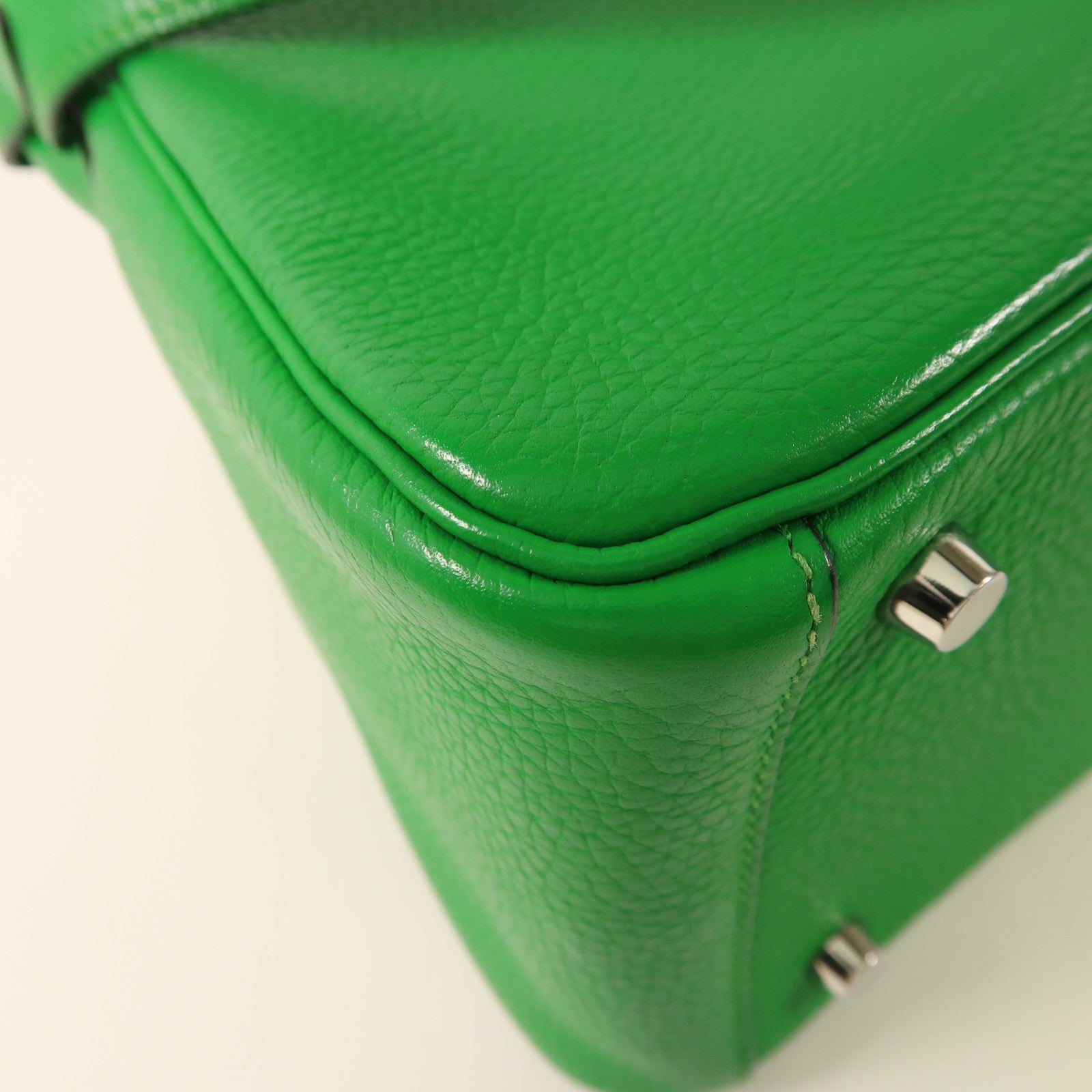 HERMES Clemence皮革Lindy 26手挽肩背兩用袋Green