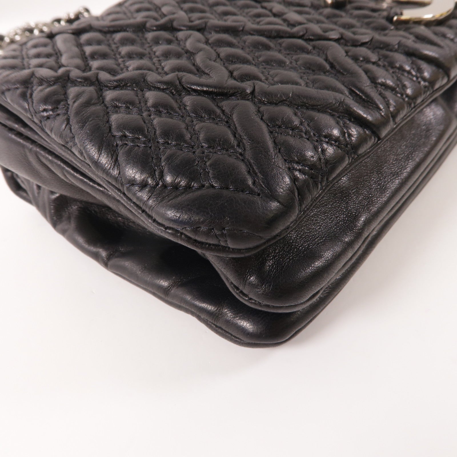 CHANEL 牛皮皮革Shoulder Bag銀扣鏈帶肩背袋