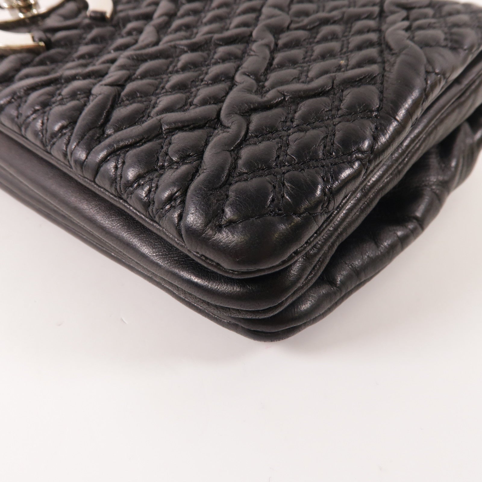 CHANEL 牛皮皮革Shoulder Bag銀扣鏈帶肩背袋