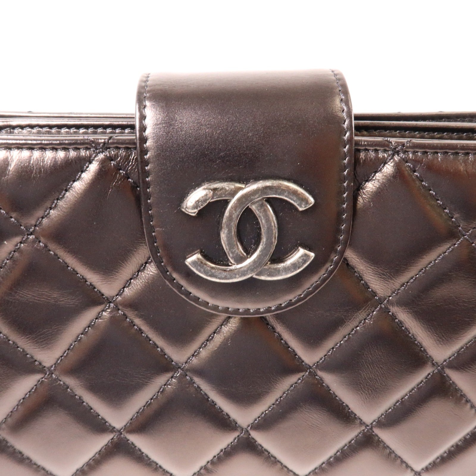 CHANEL 牛皮皮革Envelope Clutch Bag銀扣手拿包