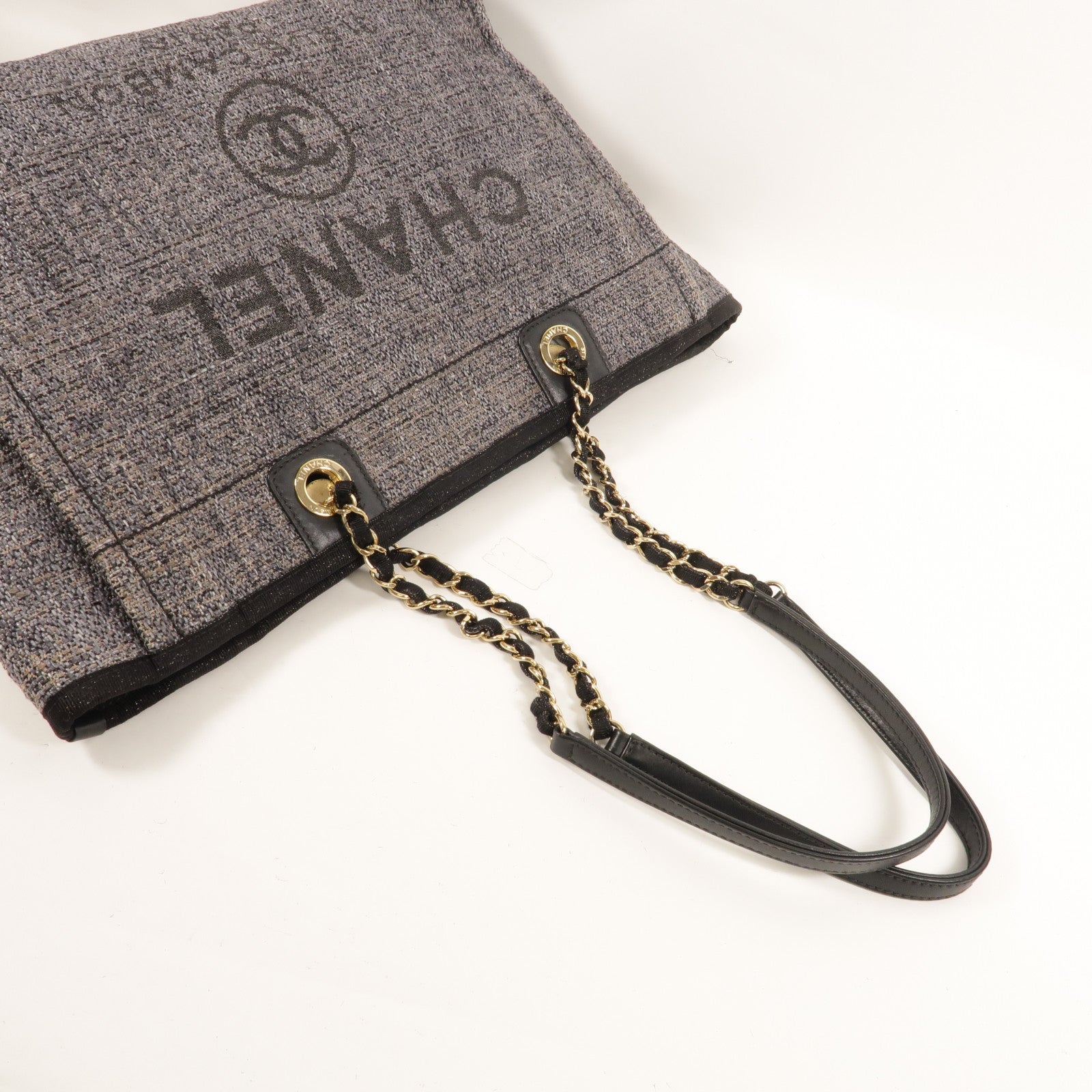 CHANEL 帆布Deauville Tote肩背袋