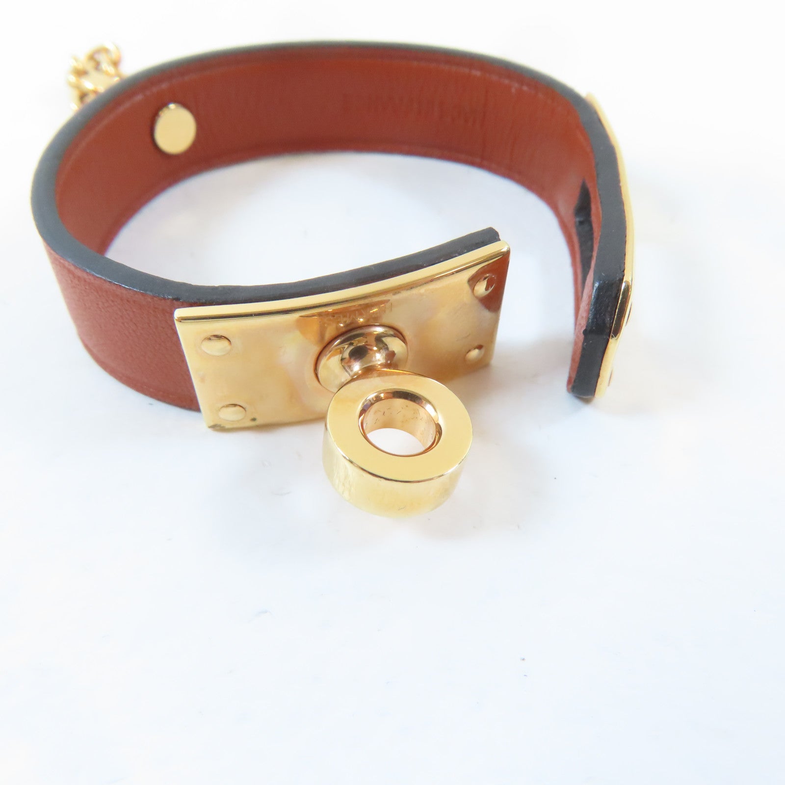 HERMES Swift皮革Kelly Glove Holder金扣手套扣Rouge